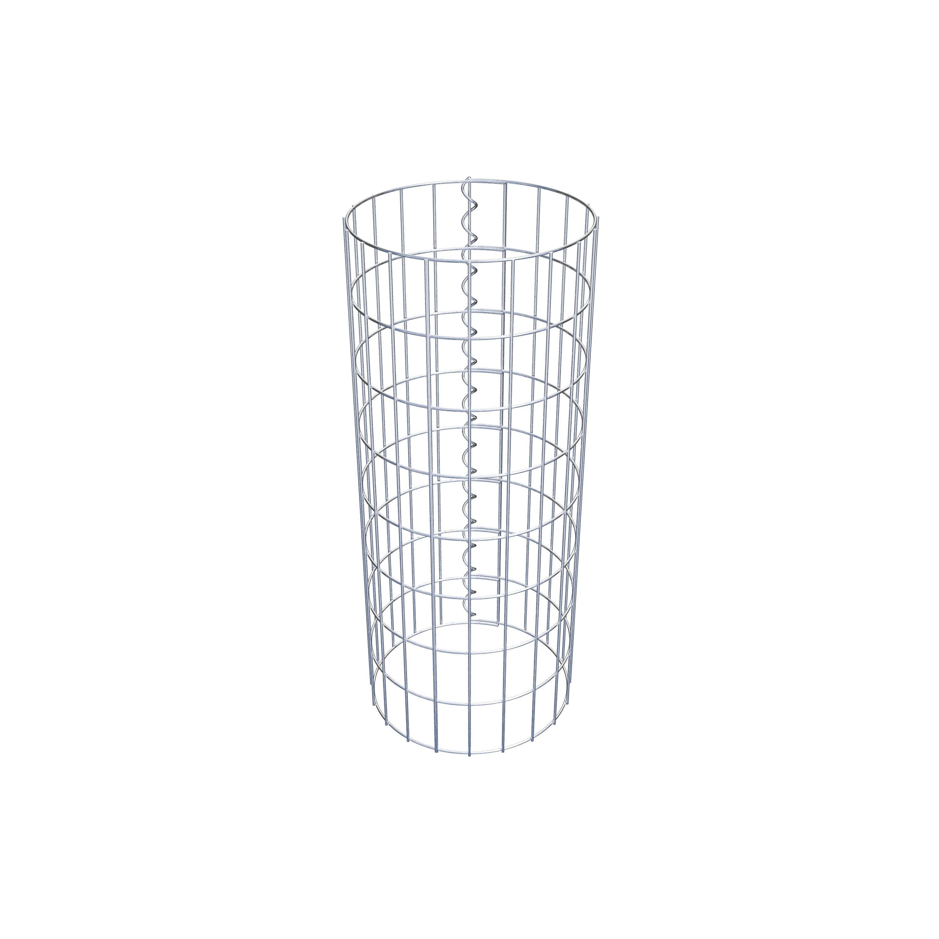 Gabion column around 32 cm diameter, 80 cm height, mesh size 5 cm x 10 cm