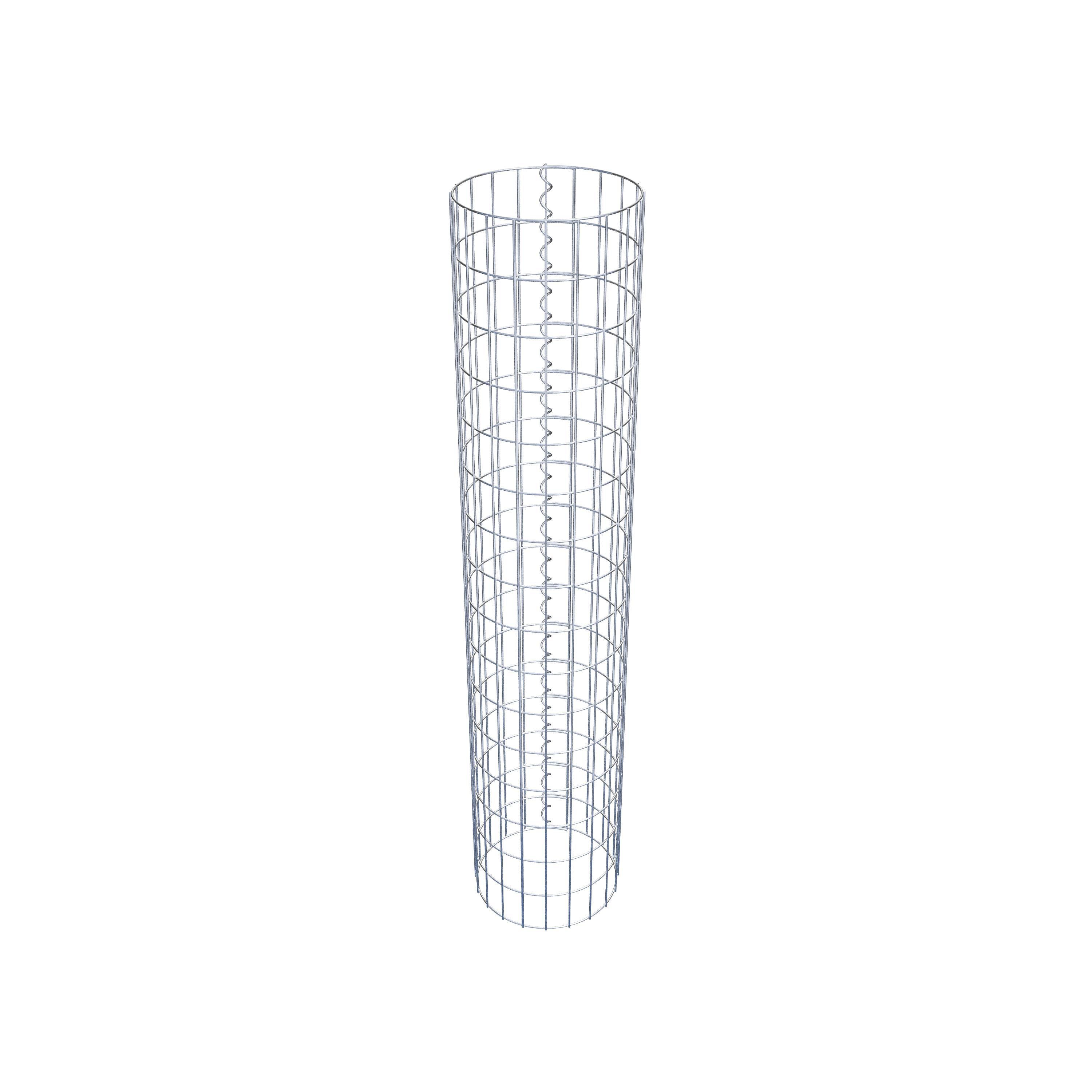 Gabion column around 32 cm diameter, 160 cm height, mesh size 5 cm x 10 cm