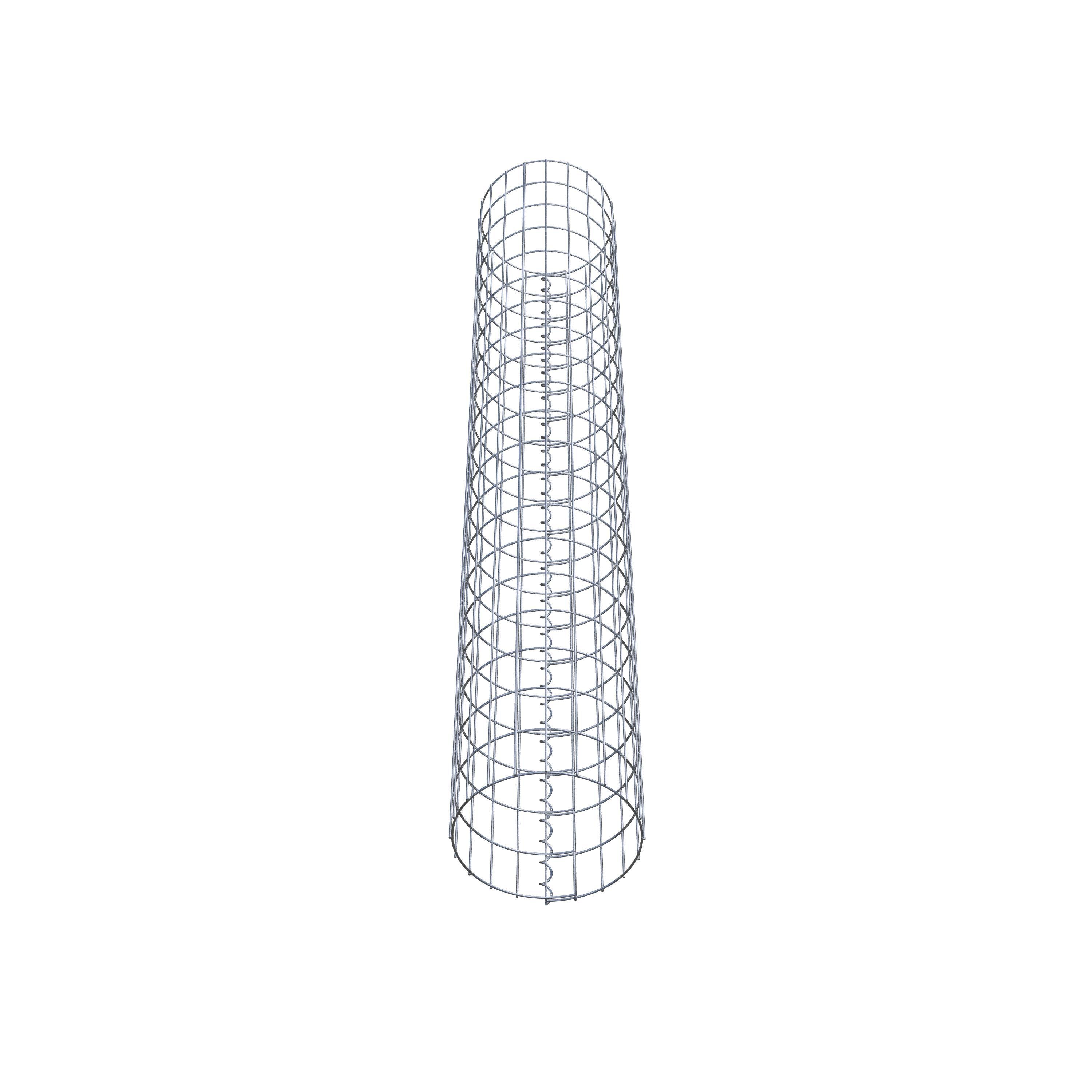 Gabion column around 32 cm diameter, 200 cm height, mesh size 5 cm x 10 cm