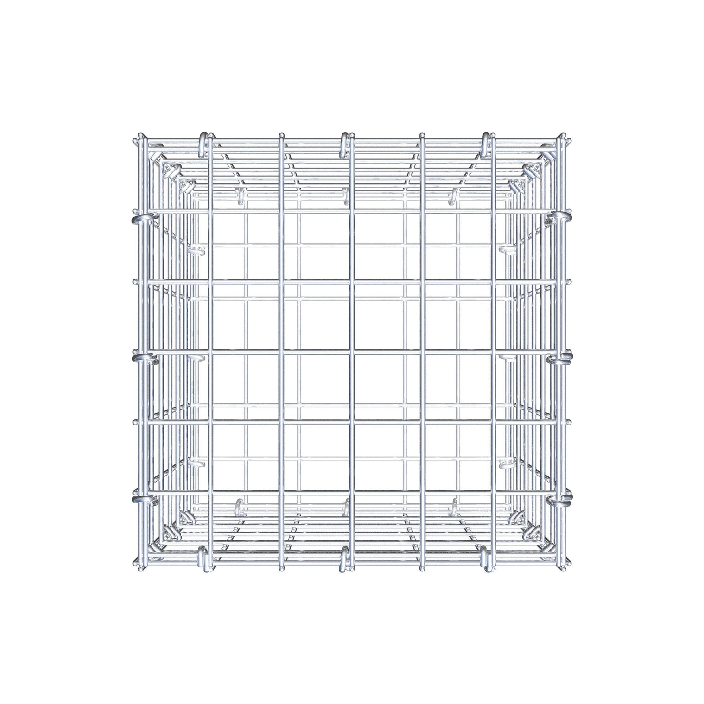 Gabbione 30 cm x 30 cm x 30 cm (L x H x P), maglia 5 cm x 5 cm, anello a C