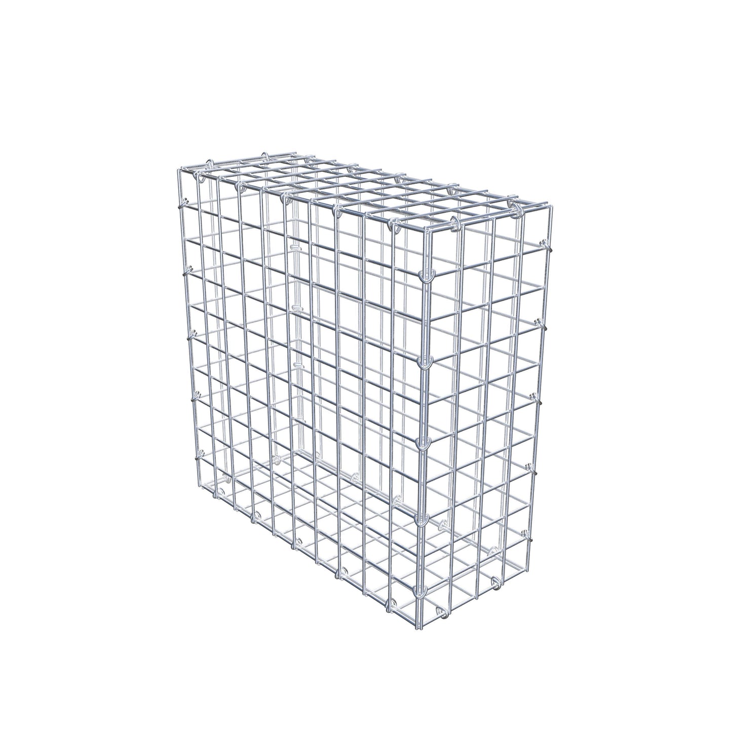 Gabion 50 cm x 50 cm x 20 cm (L x H x P), mailles 5 cm x 5 cm, anneau en C