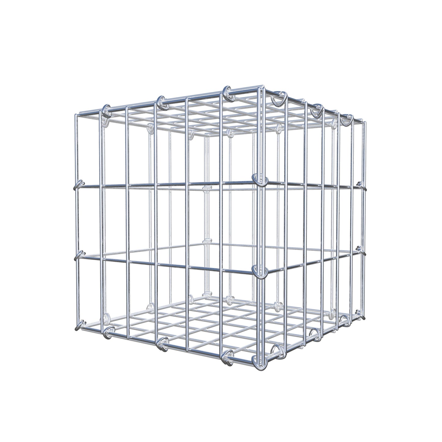 Gabion 30 cm x 30 cm x 30 cm (L x H x P), mailles 5 cm x 10 cm, anneau en C