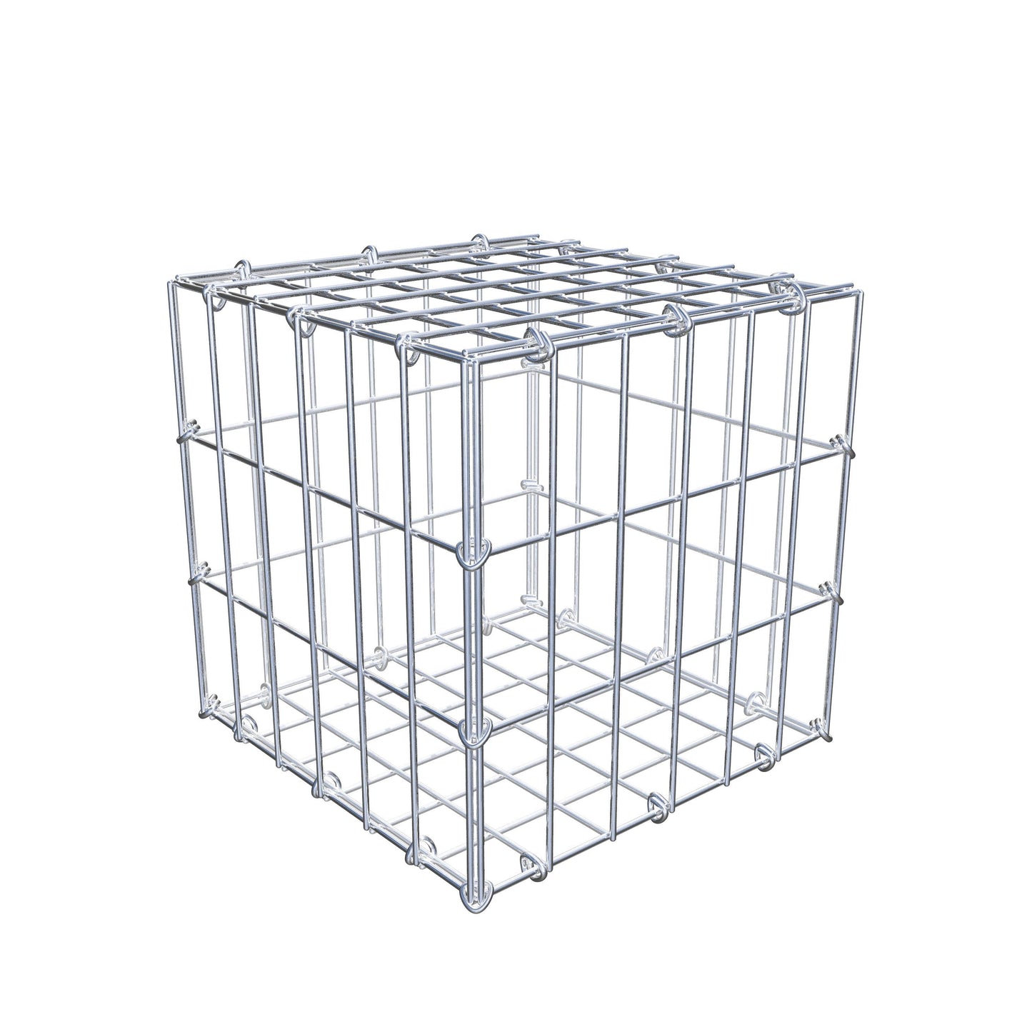 Gabion 30 cm x 30 cm x 30 cm (L x H x P), mailles 5 cm x 10 cm, anneau en C