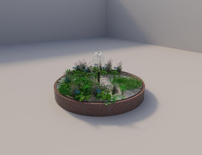 Gabbione per laghetti rialzati rotondo, diametro esterno 382 cm, altezza 50 cm, maglia 5 x 5 cm, spessore parete 15 cm