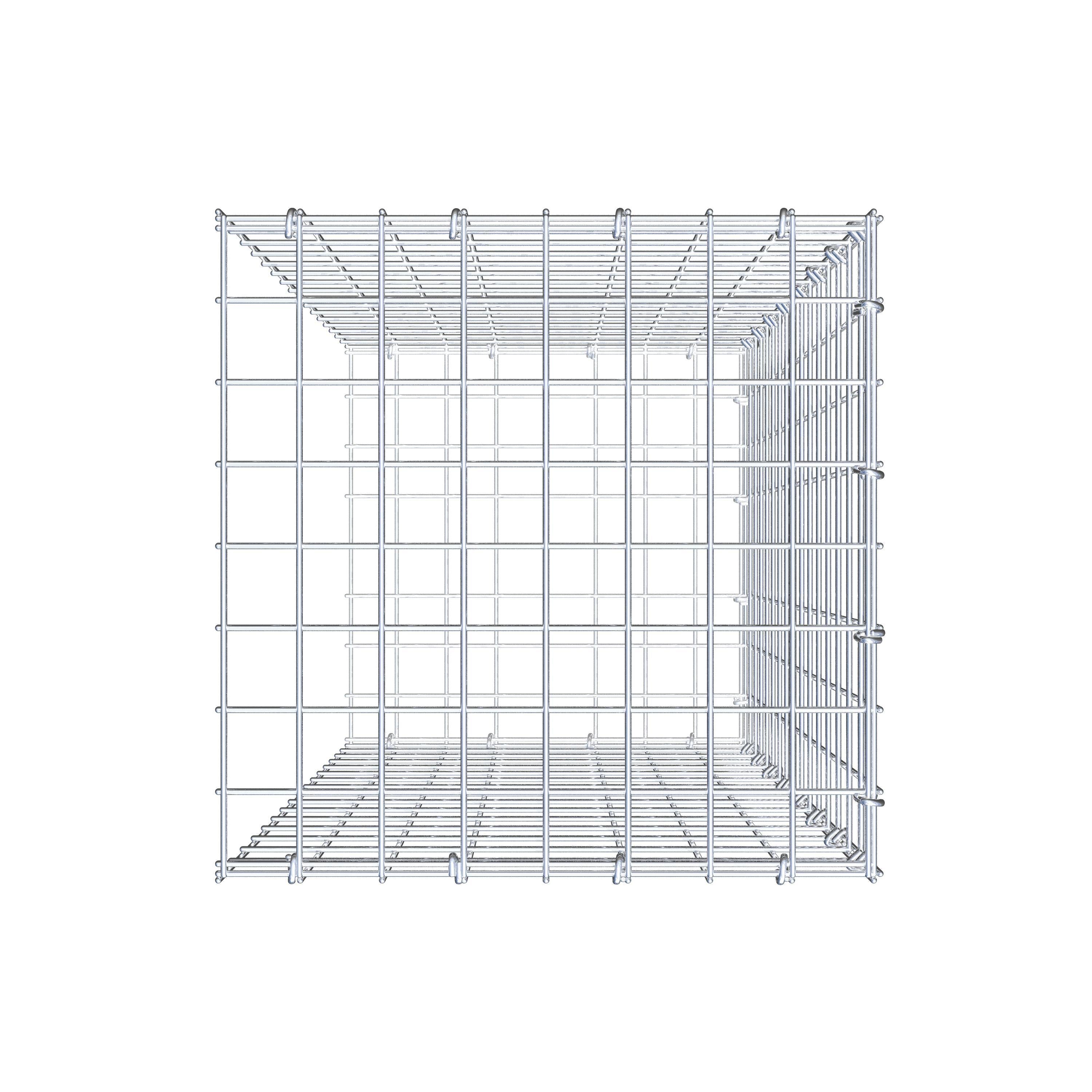 Monteret gabion type 2 80 cm x 40 cm x 40 cm (L x H x D), maskestørrelse 5 cm x 5 cm, C-ring