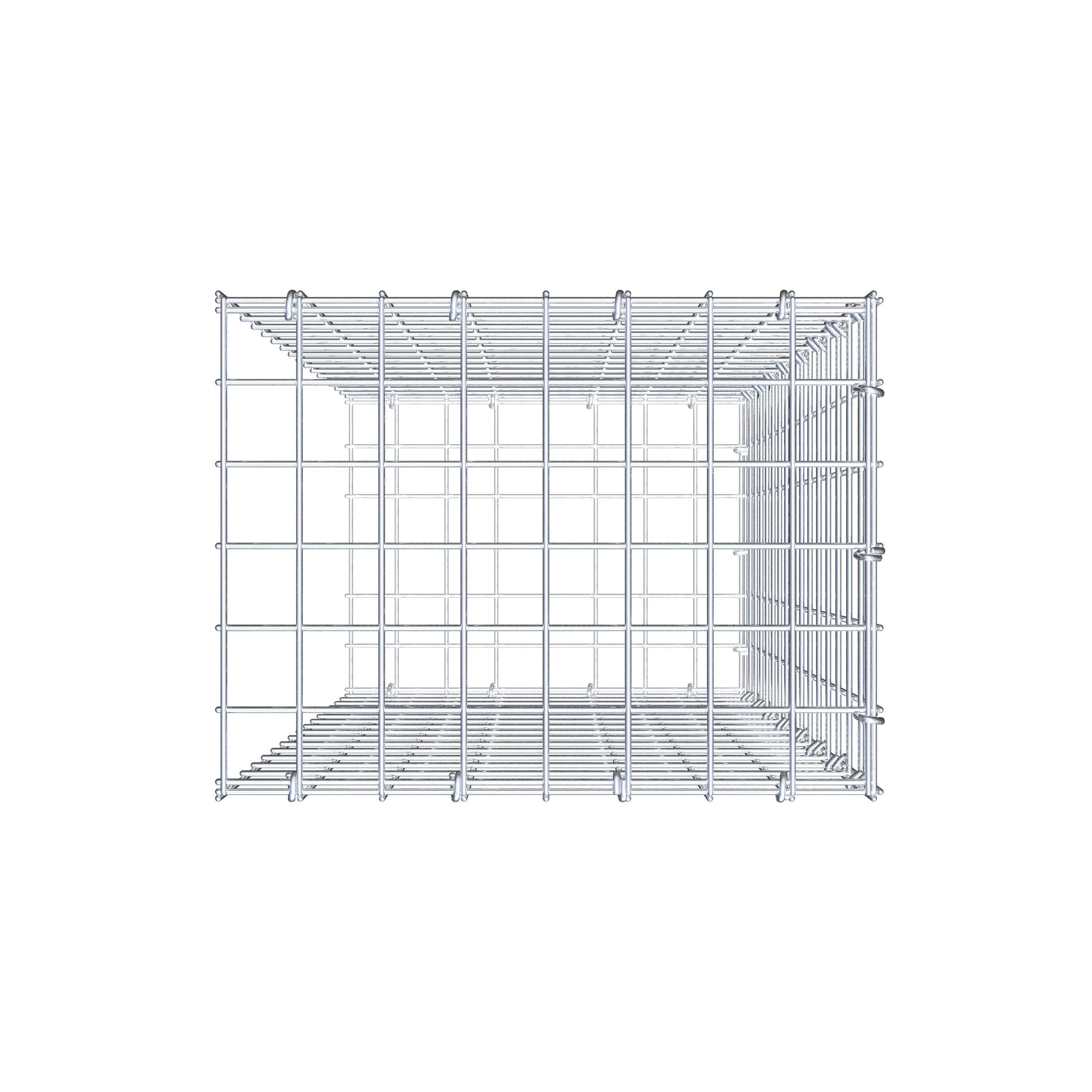 Mounted gabion type 2 80 cm x 40 cm x 30 cm (L x H x D), mesh size 5 cm x 5 cm, C-ring