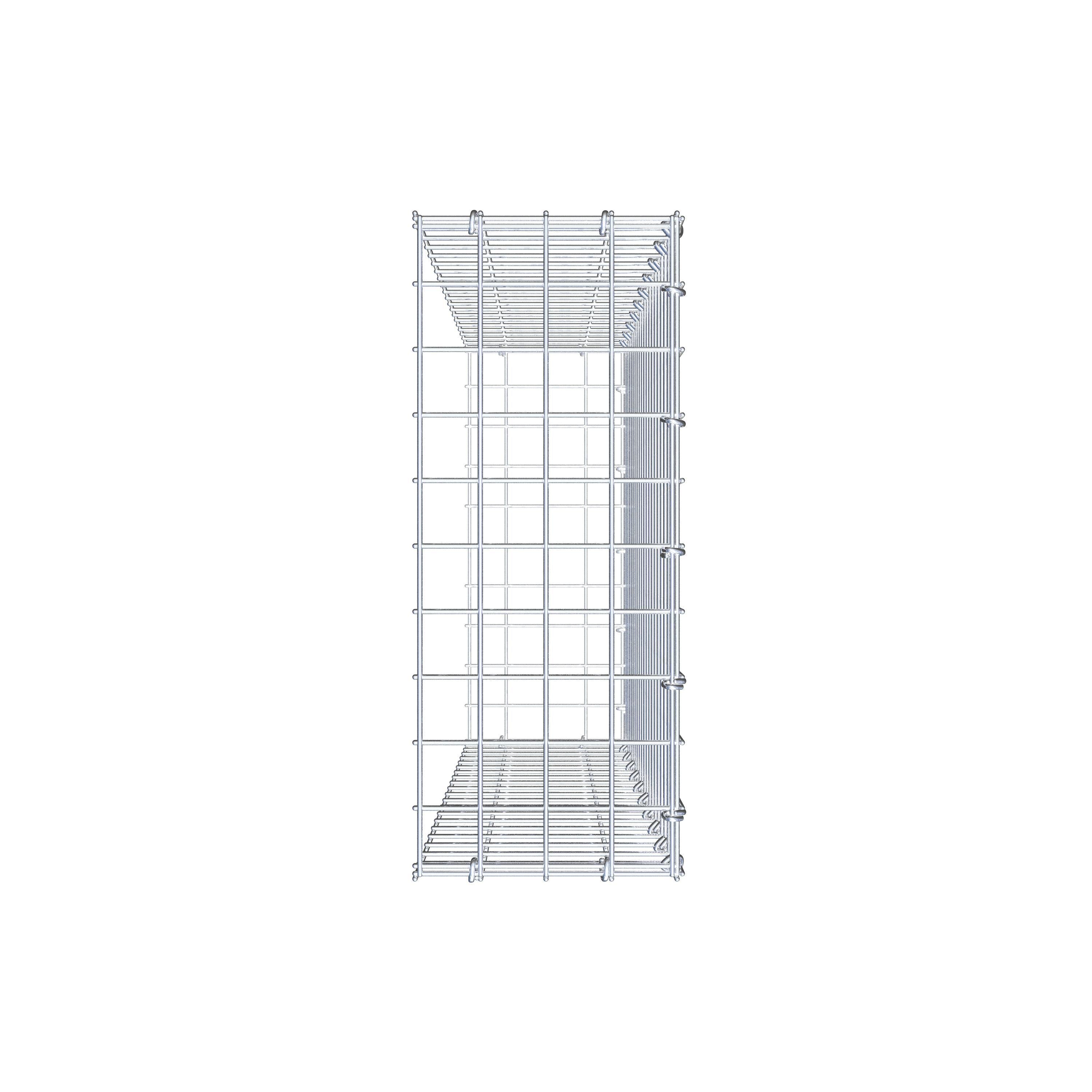 Monteret gabion type 2 100 cm x 20 cm x 50 cm (L x H x D), maskestørrelse 5 cm x 5 cm, C-ring