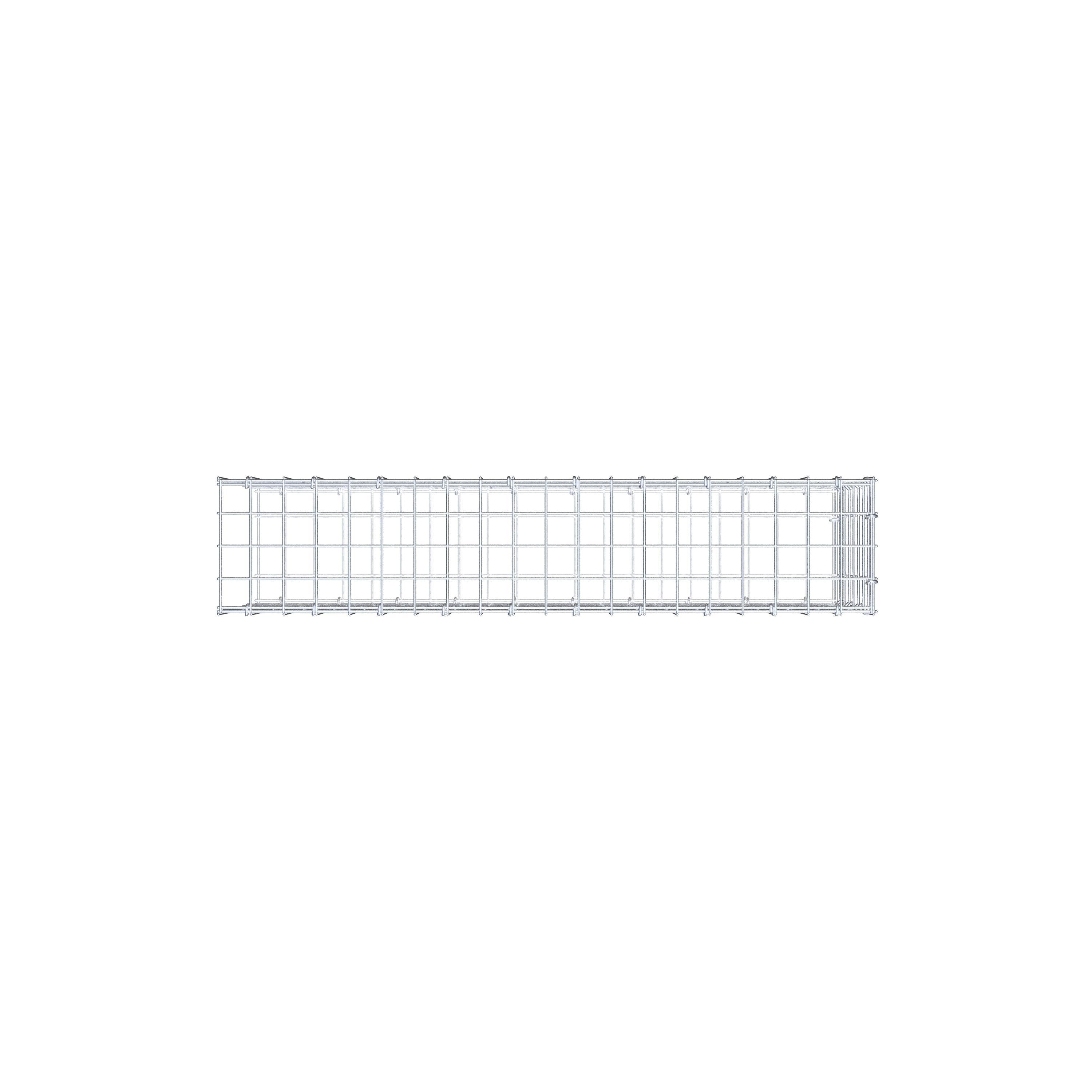 Type 2 oplegkorf 100 cm x 40 cm x 20 cm (L x H x D), maaswijdte 5 cm x 5 cm, C-ring