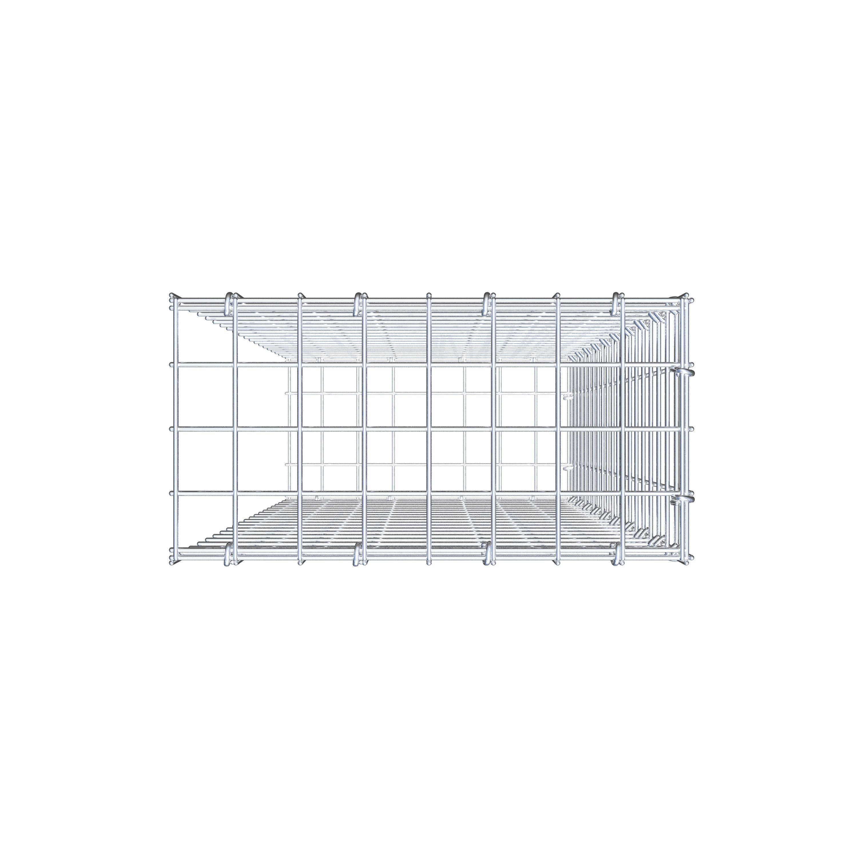 Type 2 oplegkorf 100 cm x 40 cm x 20 cm (L x H x D), maaswijdte 5 cm x 5 cm, C-ring