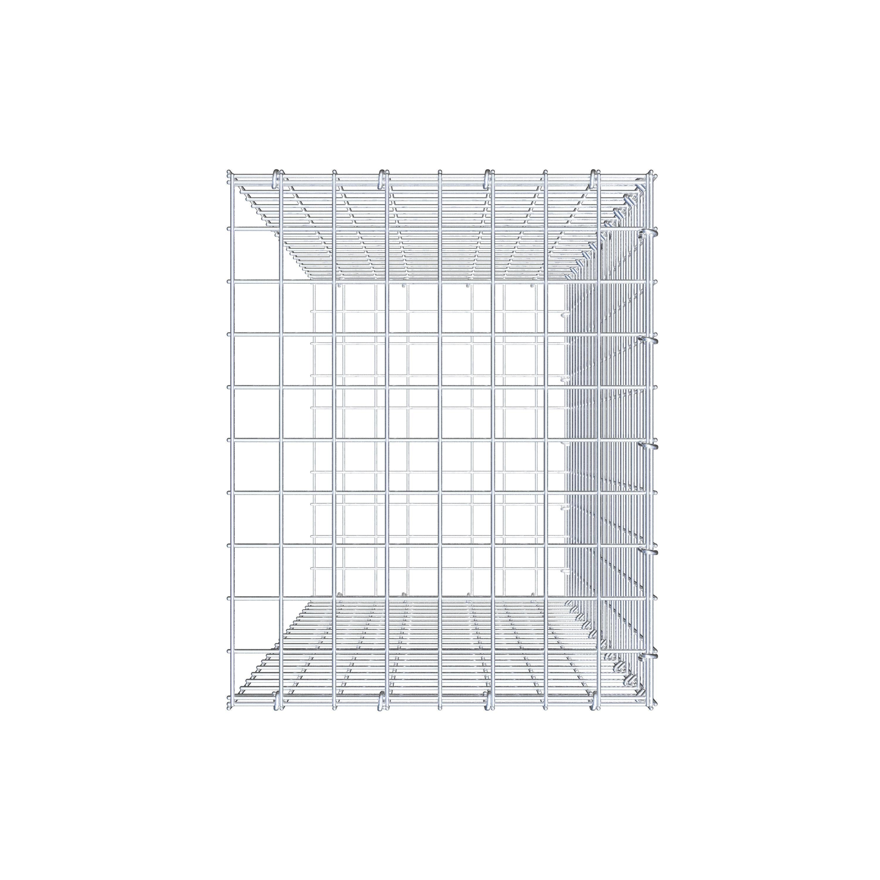 Monteret gabion type 2 100 cm x 40 cm x 50 cm (L x H x D), maskestørrelse 5 cm x 5 cm, C-ring