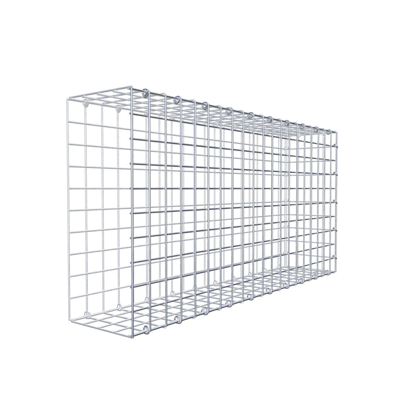 Monteret gabion type 2 100 cm x 50 cm x 20 cm (L x H x D), maskestørrelse 5 cm x 5 cm, C-ring
