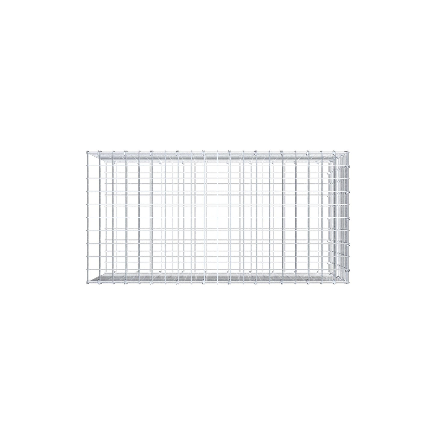 Monteret gabion type 2 100 cm x 50 cm x 50 cm (L x H x D), maskestørrelse 5 cm x 5 cm, C-ring
