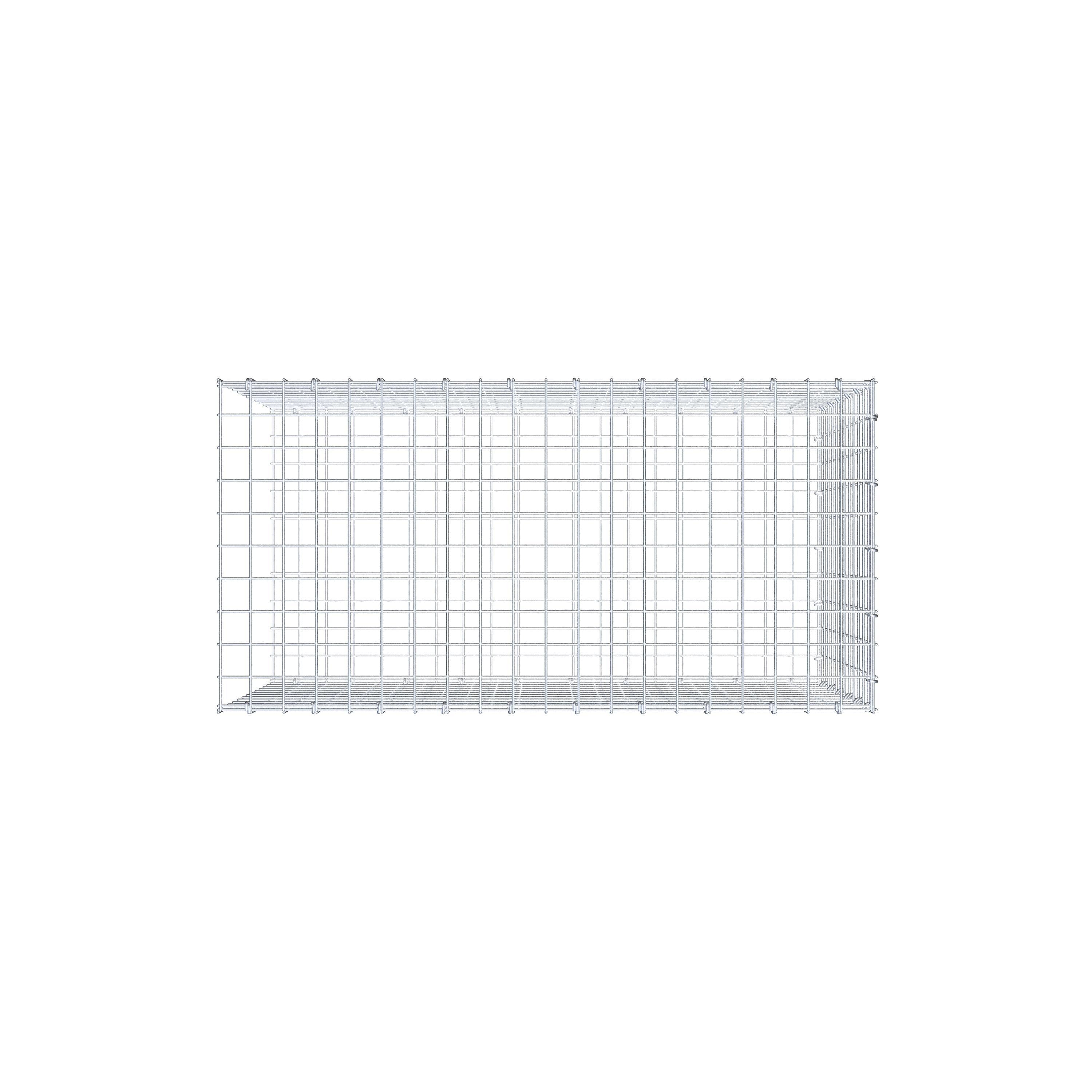 Mounted gabion type 2 100 cm x 60 cm x 50 cm (L x H x D), mesh size 5 cm x 5 cm, C-ring