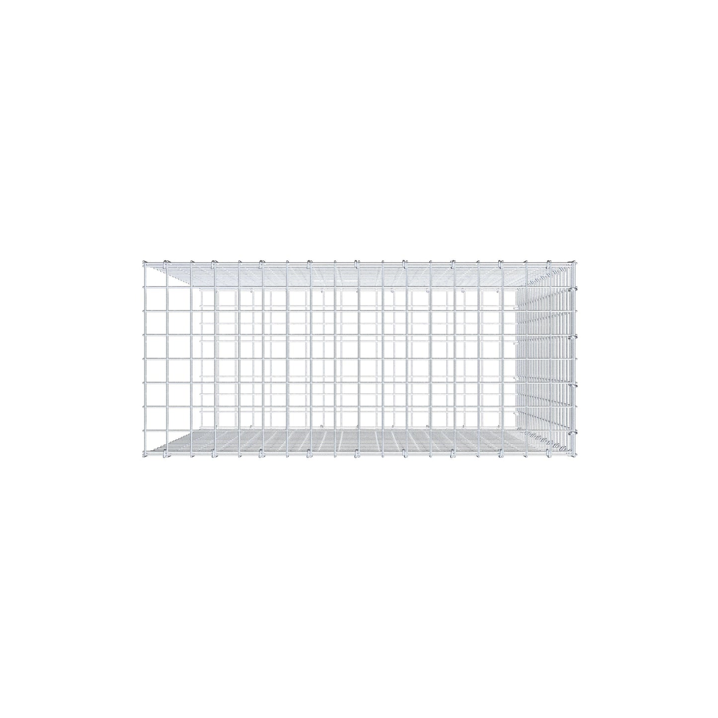 Anbaugabione Typ 2 100 cm x 90 cm x 40 cm (L x H x T), Maschenweite 5 cm x 5 cm, C-Ring