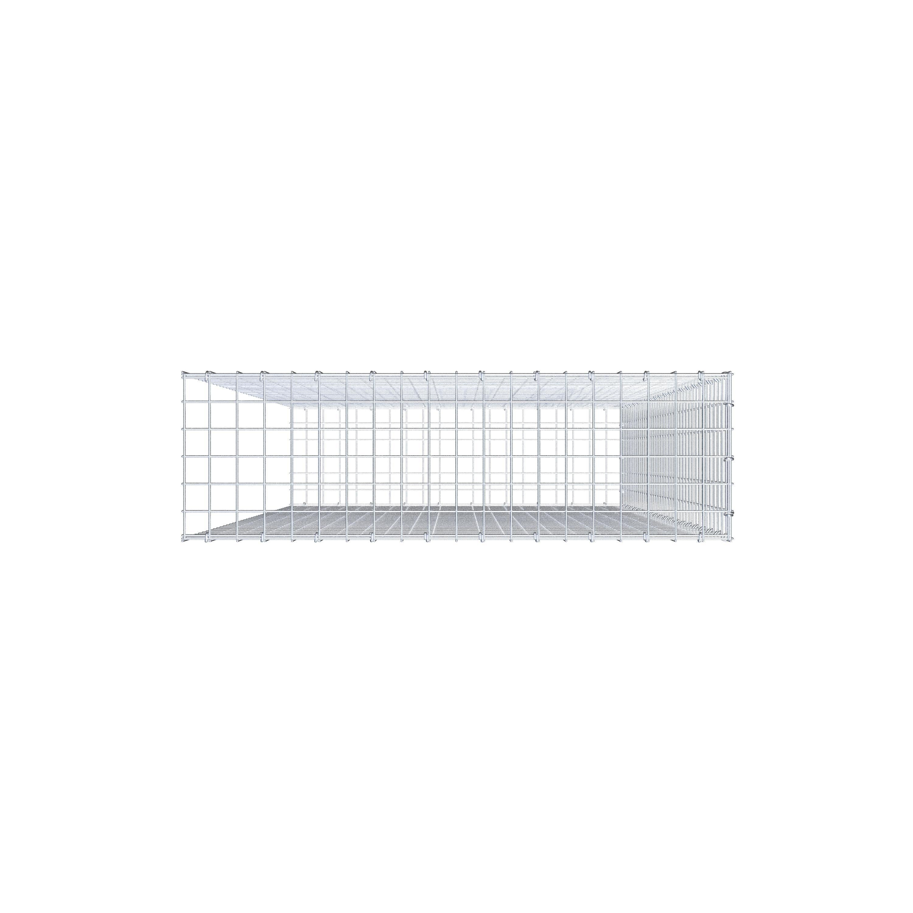 Monteret gabion type 2 200 cm x 100 cm x 30 cm (L x H x D), maskestørrelse 5 cm x 5 cm, C-ring