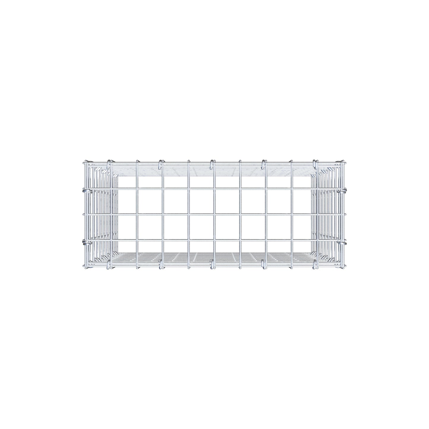 Mounted gabion type 3 50 cm x 50 cm x 20 cm (L x H x D), mesh size 5 cm x 5 cm, C-ring
