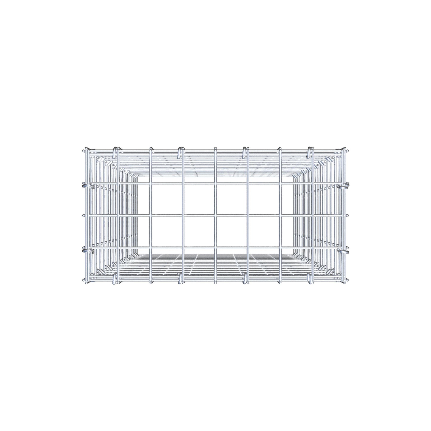Monteret gabion type 3 80 cm x 40 cm x 20 cm (L x H x D), maskestørrelse 5 cm x 5 cm, C-ring