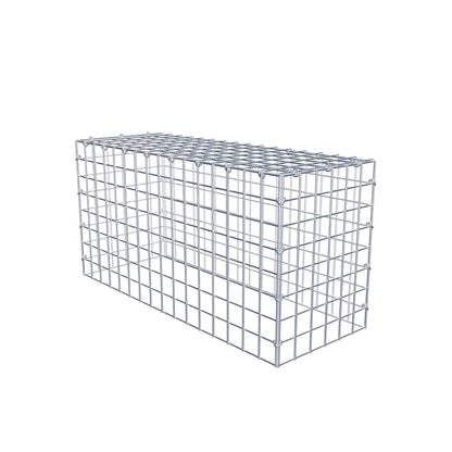 Monteret gabion type 3 80 cm x 40 cm x 30 cm (L x H x D), maskestørrelse 5 cm x 5 cm, C-ring