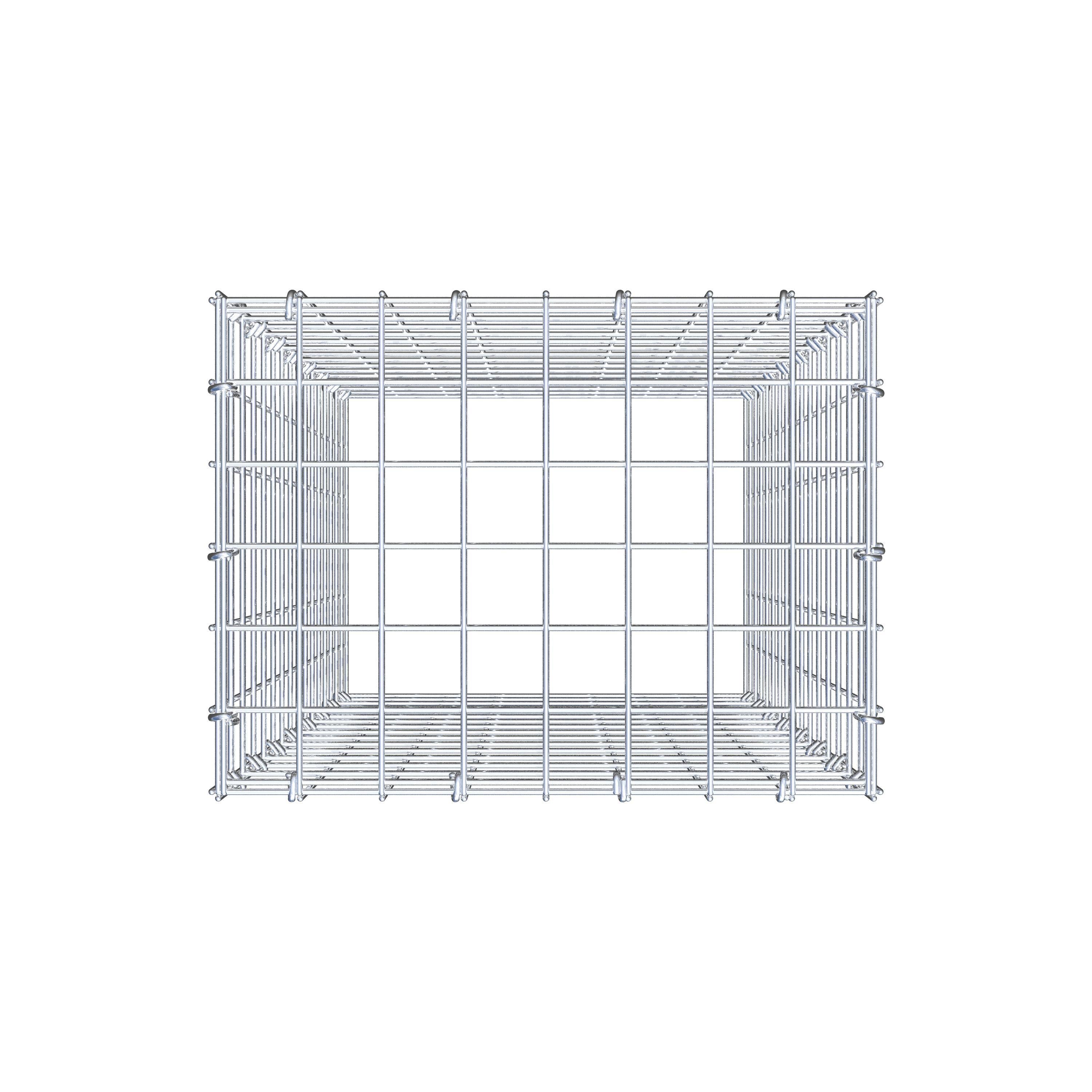 Anbaugabione Typ 3 80 cm x 40 cm x 30 cm (L x H x T), Maschenweite 5 cm x 5 cm, C-Ring