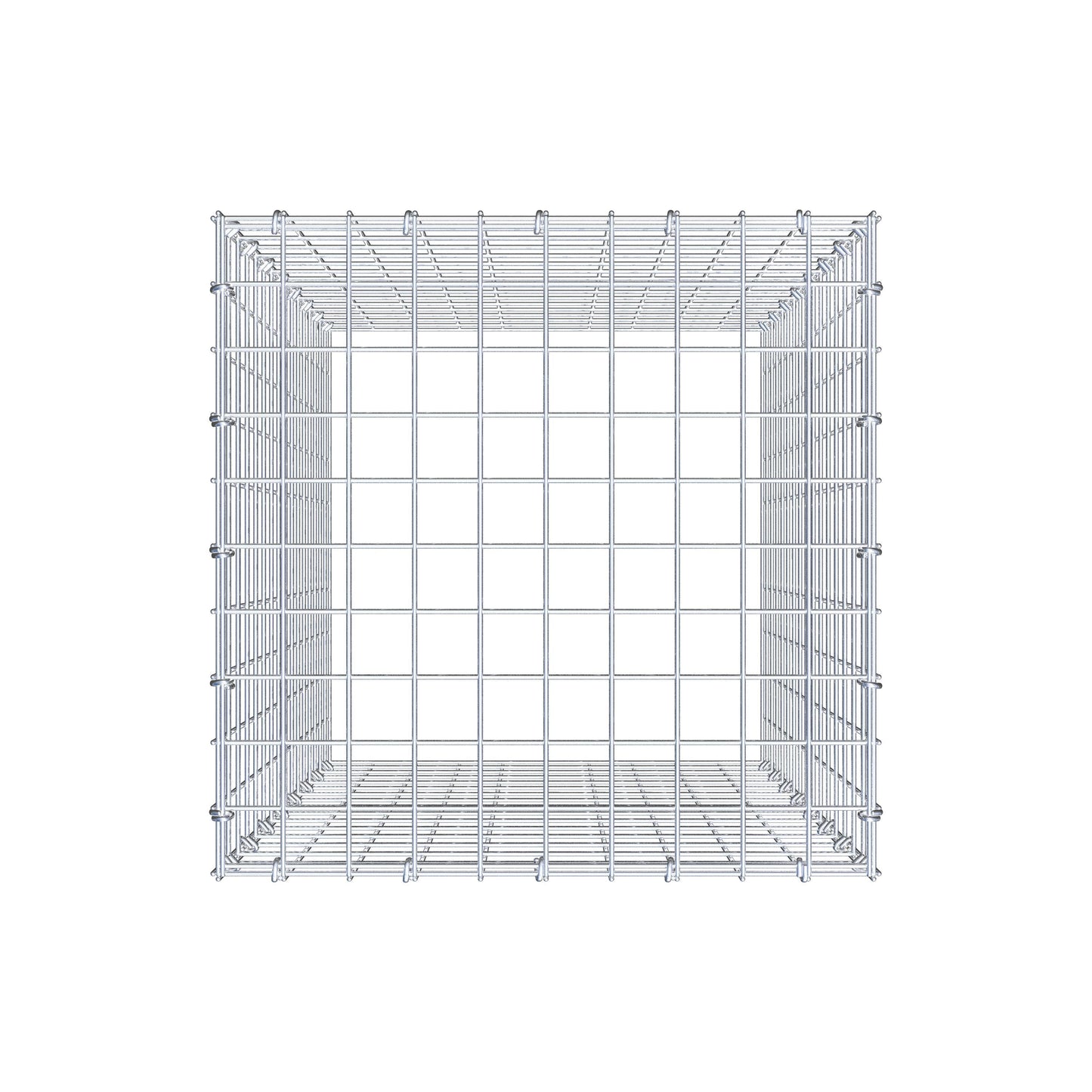 Monteret gabion type 3 80 cm x 50 cm x 50 cm (L x H x D), maskestørrelse 5 cm x 5 cm, C-ring