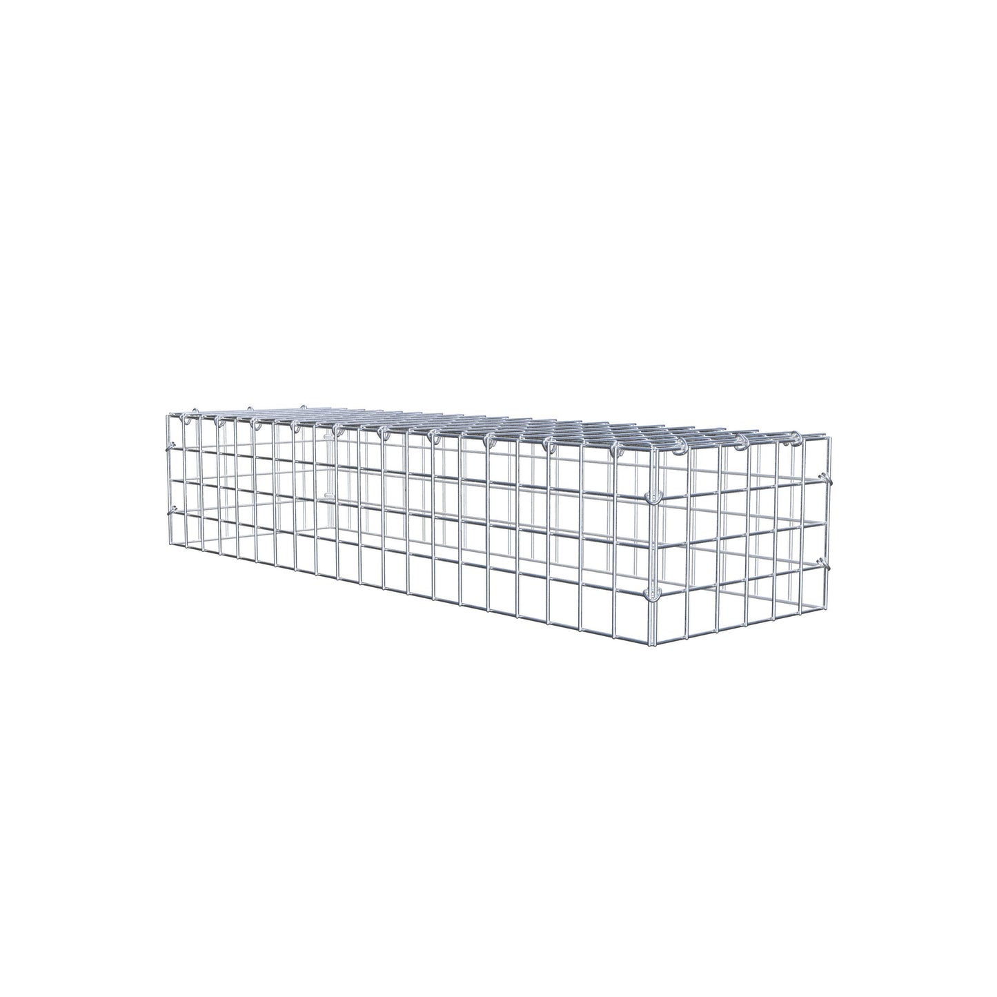Monteret gabion type 3 100 cm x 20 cm x 30 cm (L x H x D), maskestørrelse 5 cm x 5 cm, C-ring