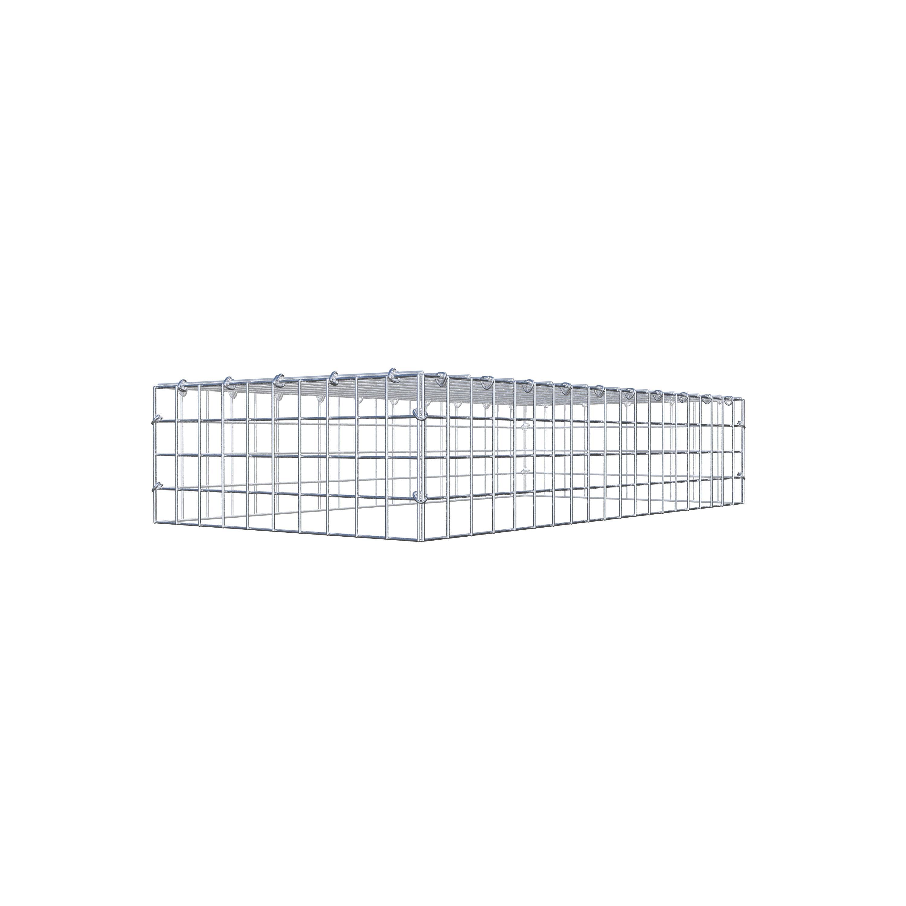 Mounted gabion type 3 100 cm x 20 cm x 50 cm (L x H x D), mesh size 5 cm x 5 cm, C-ring