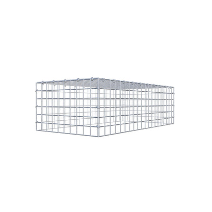 Typ 3 påbyggnadsgabion 100 cm x 30 cm x 50 cm (L x H x D), maskstorlek 5 cm x 5 cm, C-ring