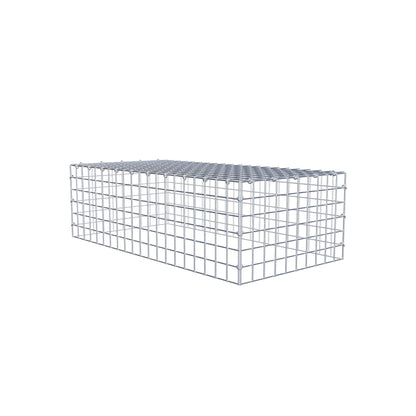 Typ 3 påbyggnadsgabion 100 cm x 30 cm x 50 cm (L x H x D), maskstorlek 5 cm x 5 cm, C-ring