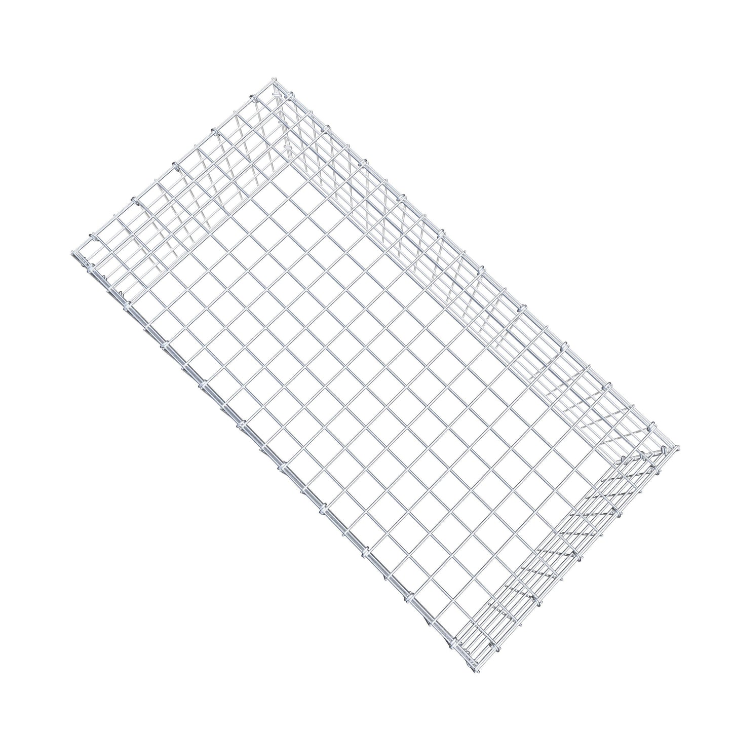 Typ 3 påbyggnadsgabion 100 cm x 30 cm x 50 cm (L x H x D), maskstorlek 5 cm x 5 cm, C-ring