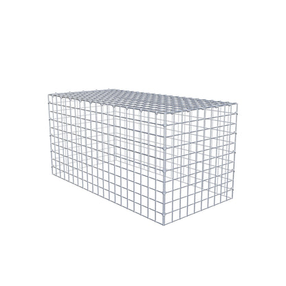 Typ 3 påbyggnadsgabion 100 cm x 50 cm x 50 cm (L x H x D), maskstorlek 5 cm x 5 cm, C-ring