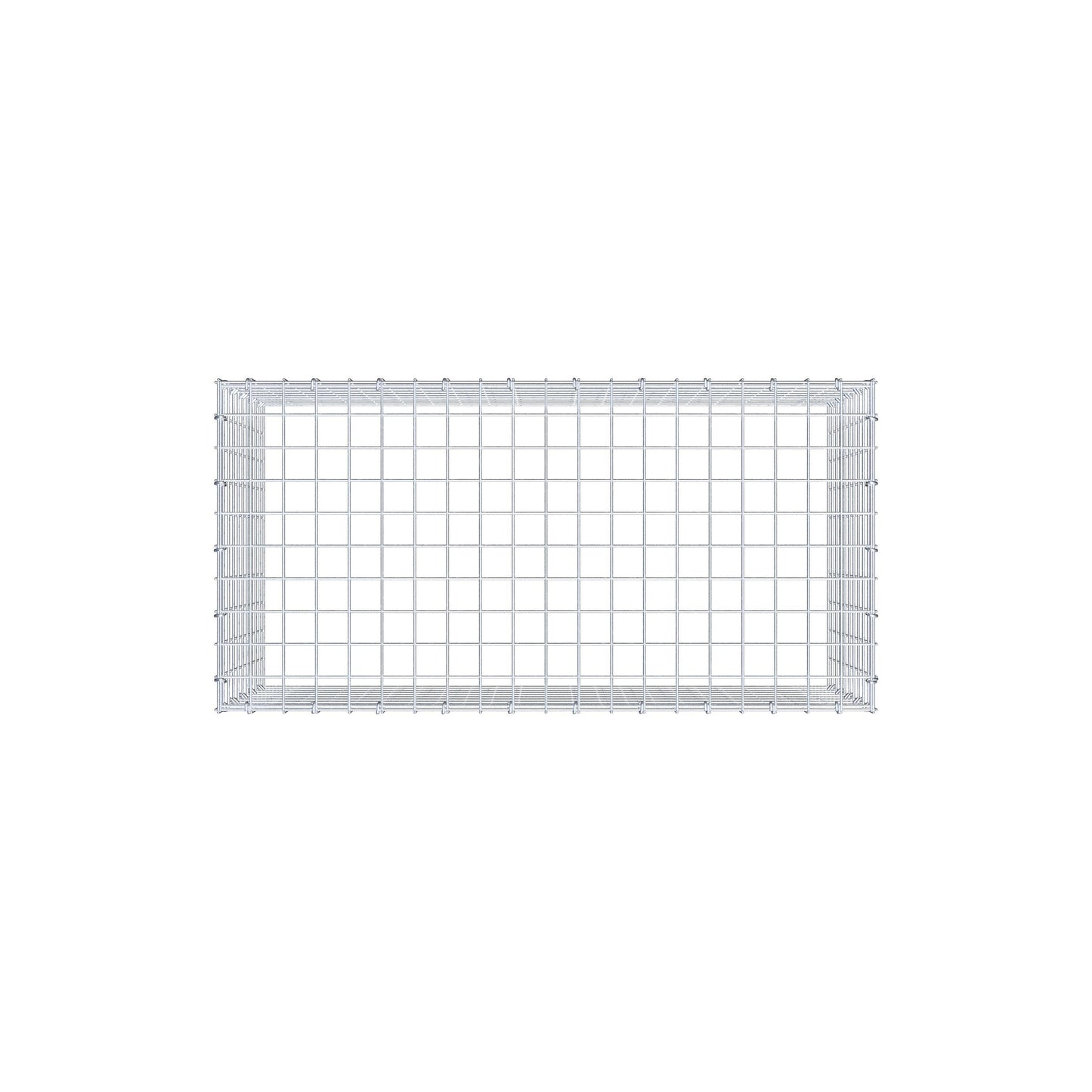 Typ 3 påbyggnadsgabion 100 cm x 50 cm x 50 cm (L x H x D), maskstorlek 5 cm x 5 cm, C-ring