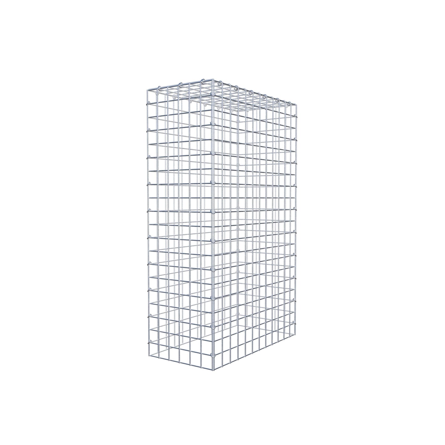 Typ 3 påbyggnadsgabion 100 cm x 60 cm x 30 cm (L x H x D), maskstorlek 5 cm x 5 cm, C-ring