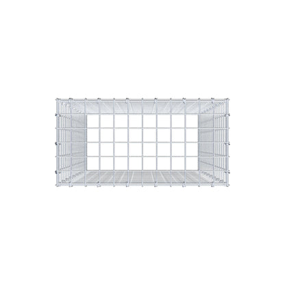 Typ 3 påbyggnadsgabion 100 cm x 60 cm x 30 cm (L x H x D), maskstorlek 5 cm x 5 cm, C-ring
