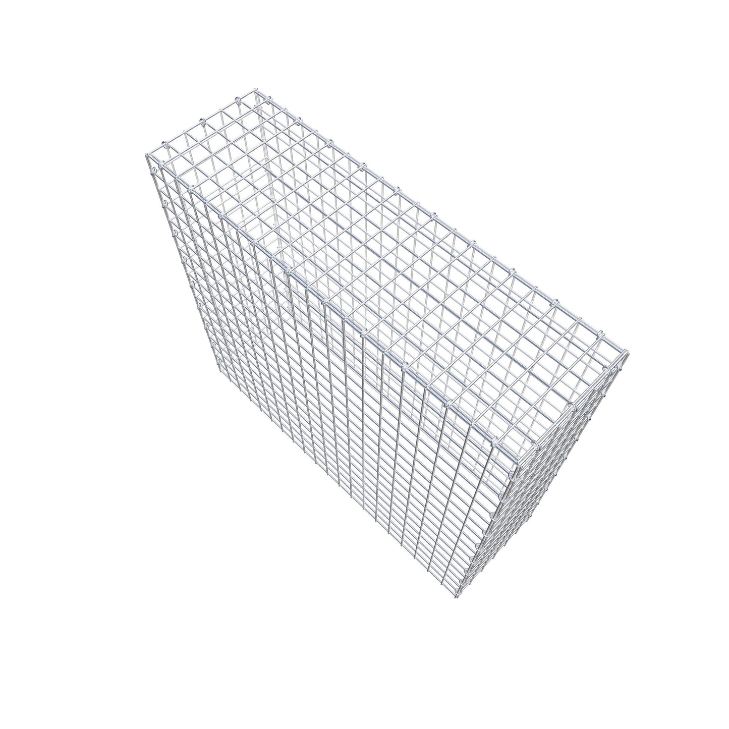 Typ 3 påbyggnadsgabion 100 cm x 90 cm x 30 cm (L x H x D), maskstorlek 5 cm x 5 cm, C-ring