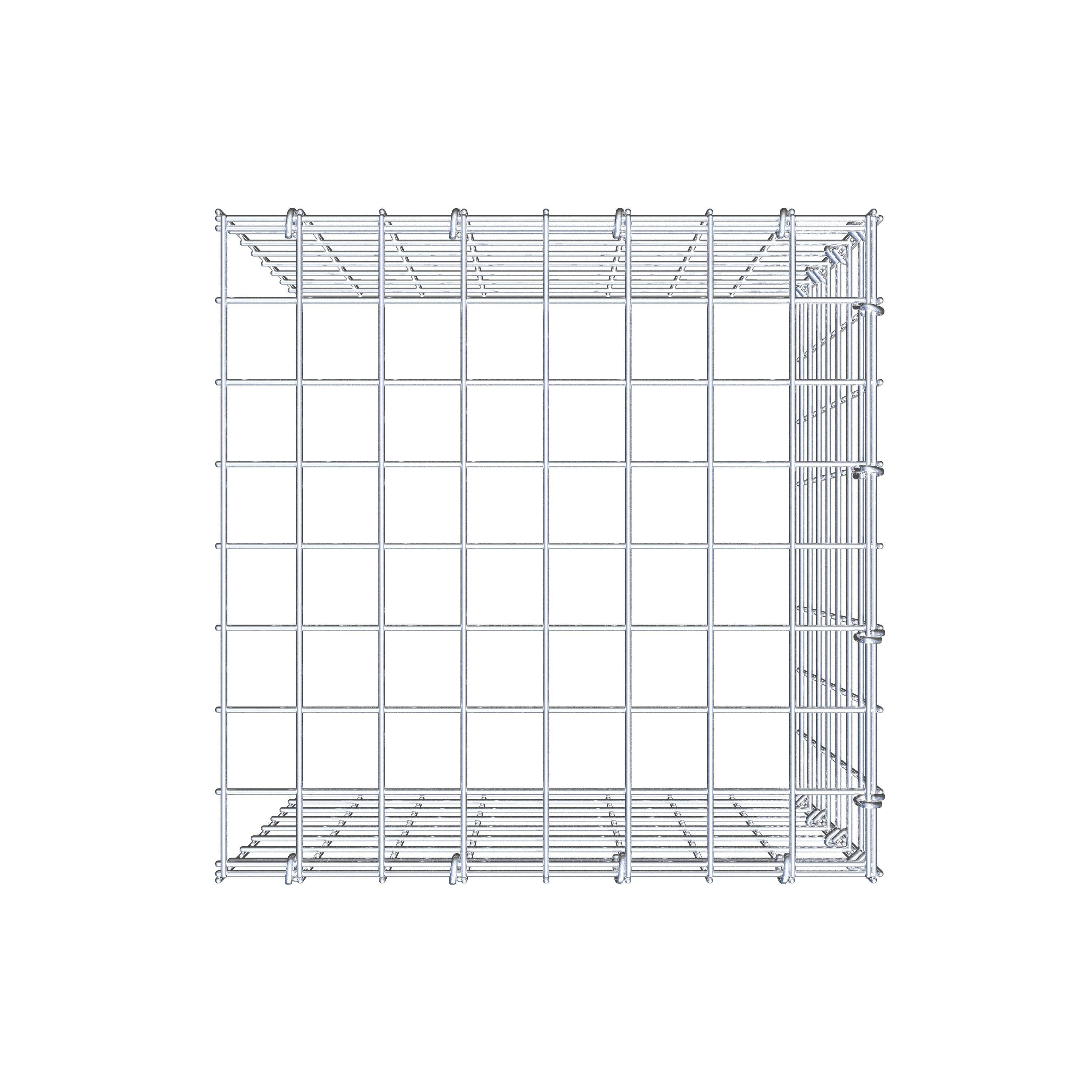 Mounted gabion type 4 40 cm x 40 cm x 40 cm (L x H x D), mesh size 5 cm x 5 cm, C-ring