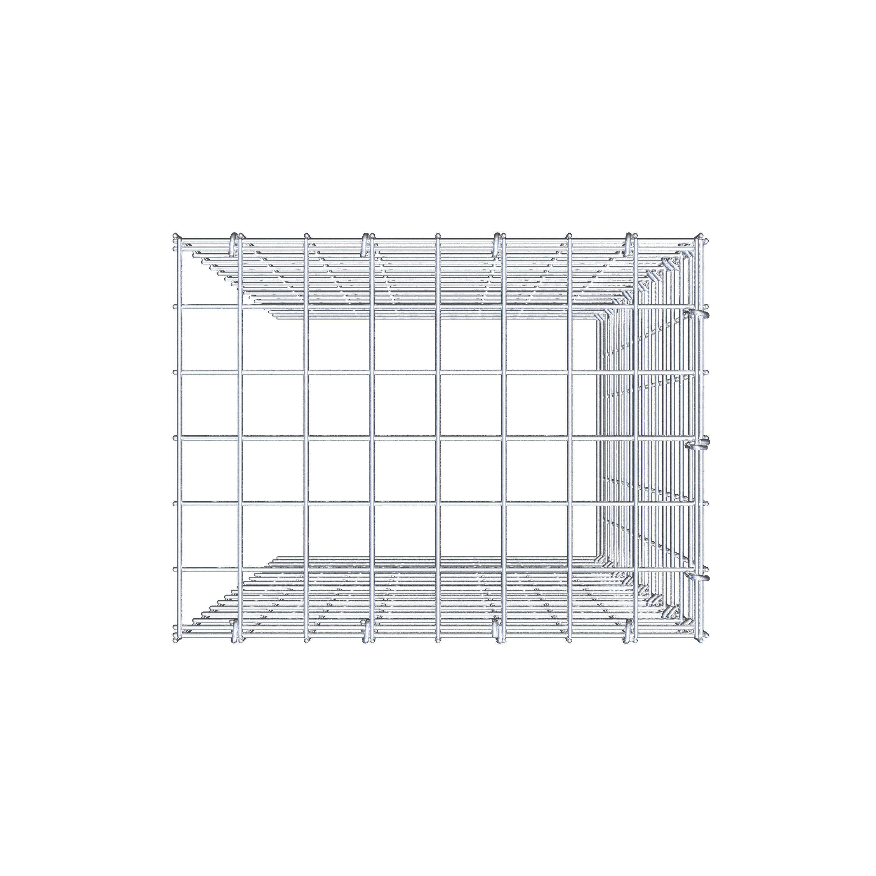 Anbaugabione Typ 4 80 cm x 40 cm x 30 cm (L x H x T), Maschenweite 5 cm x 5 cm, C-Ring