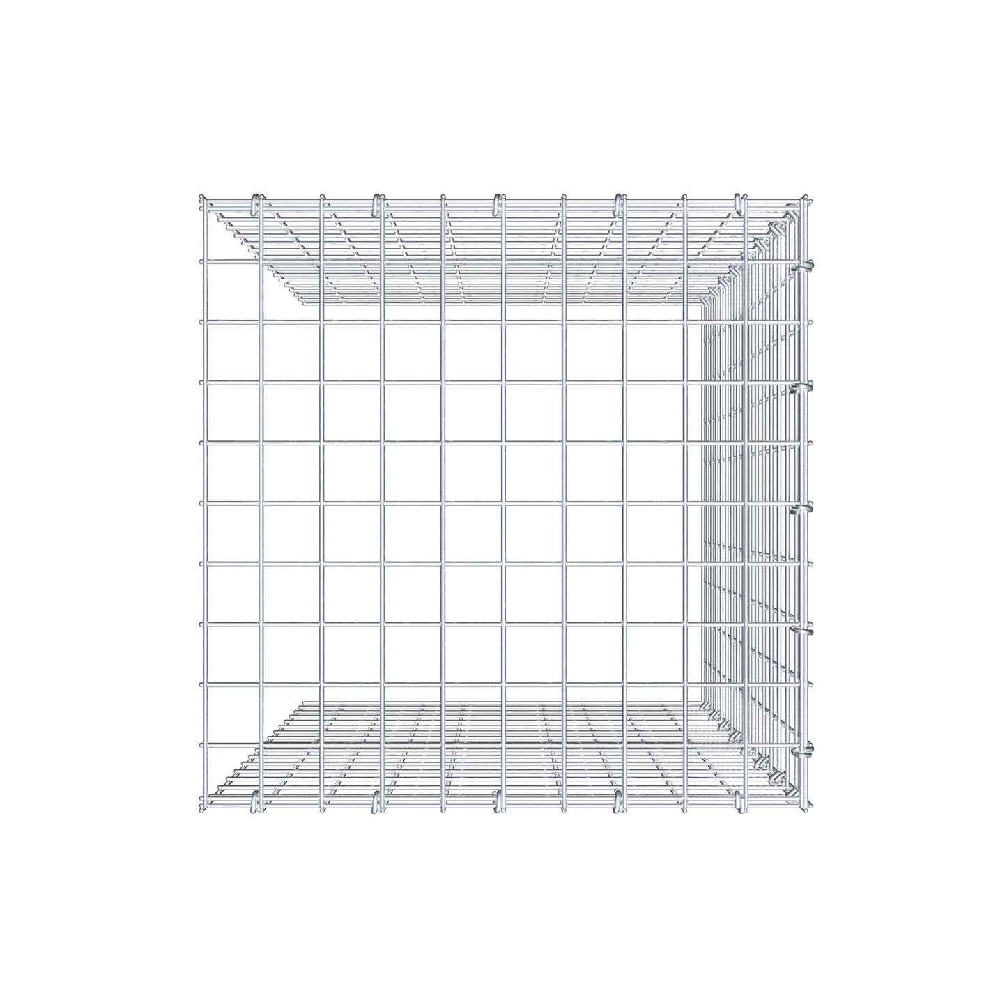 Mounted gabion type 4 80 cm x 50 cm x 50 cm (L x H x D), mesh size 5 cm x 5 cm, C-ring
