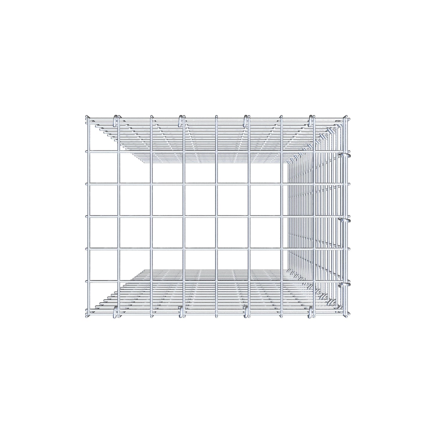Monteret gabion type 4 100 cm x 40 cm x 30 cm (L x H x D), maskestørrelse 5 cm x 5 cm, C-ring