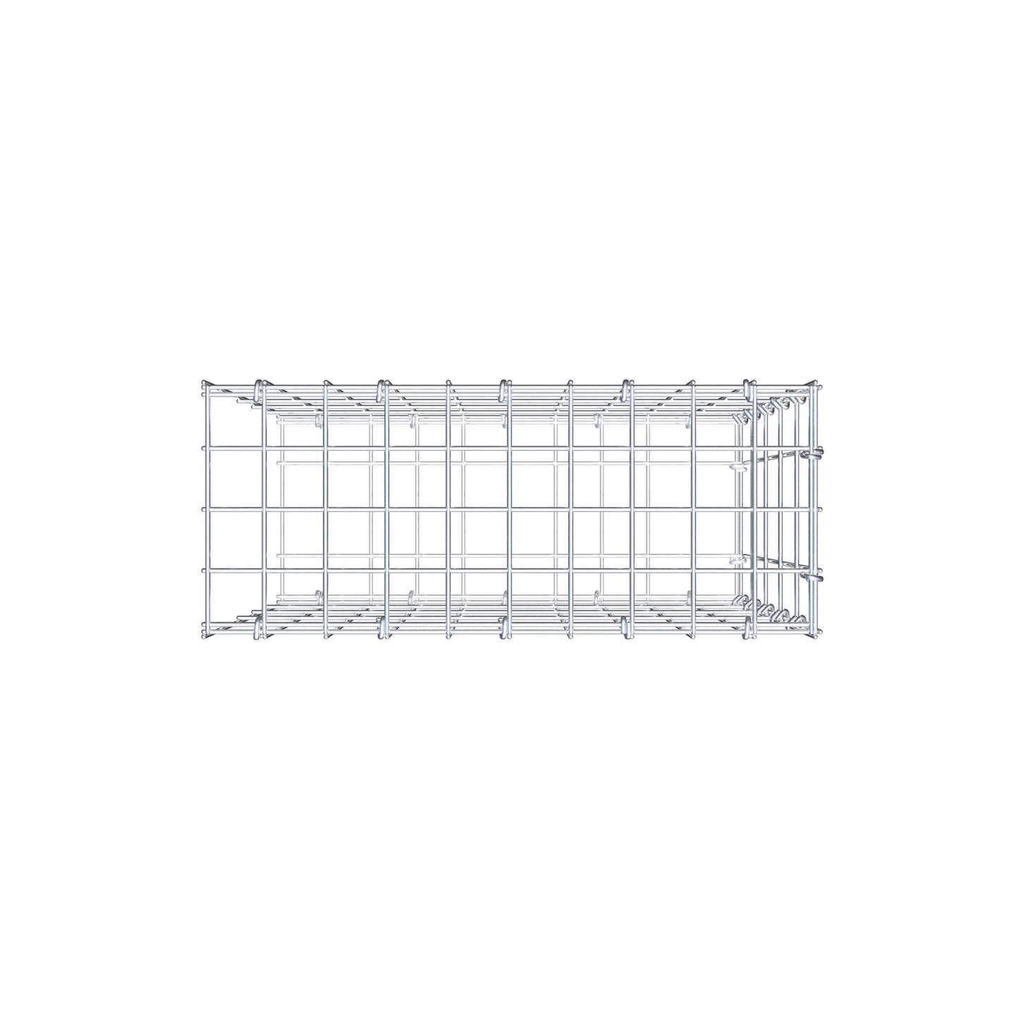 Mounted gabion type 2 50 cm x 50 cm x 20 cm, mesh size 5 cm x 10 cm, C-ring