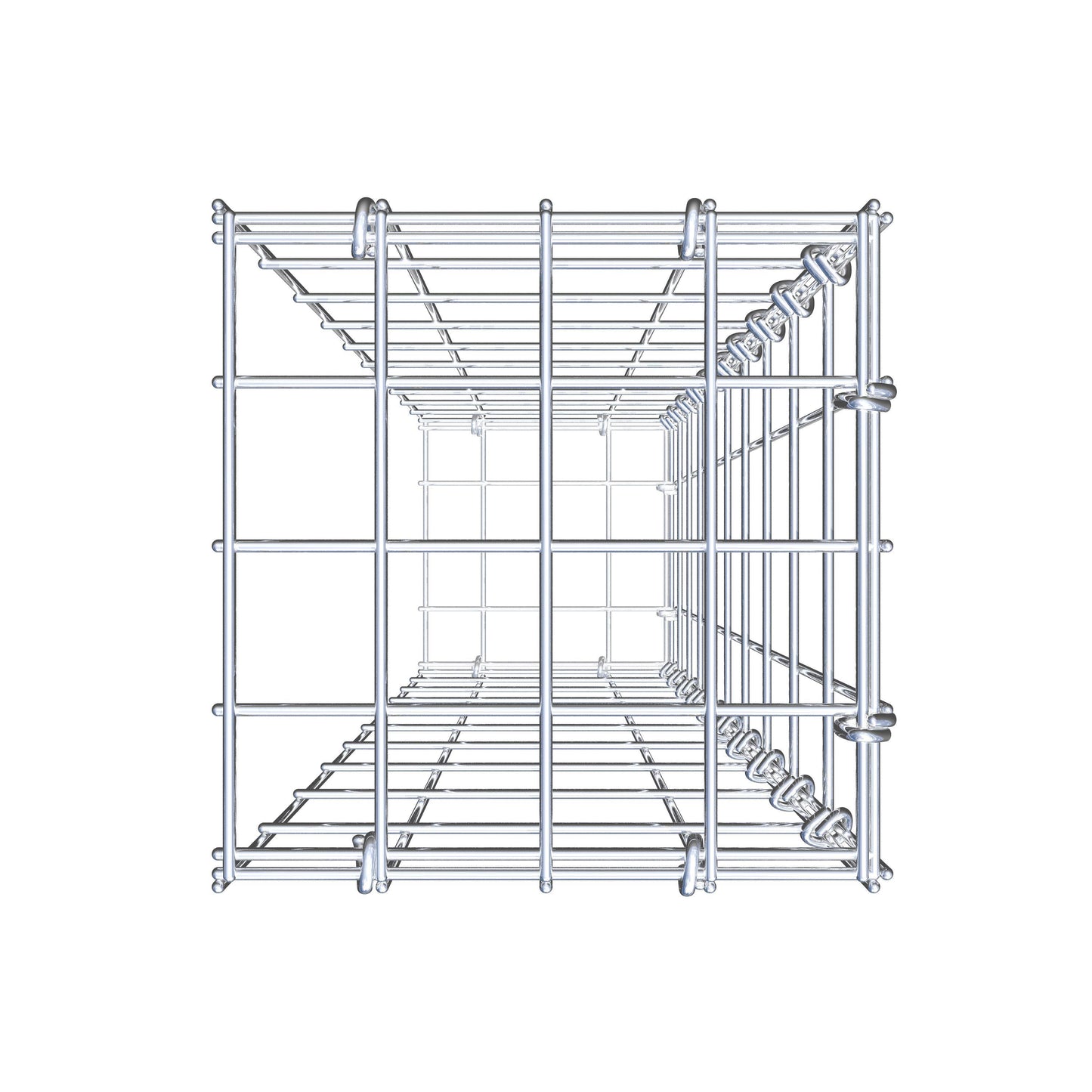Monteret gabion type 2 100 cm x 20 cm x 20 cm, maskestørrelse 5 cm x 10 cm, C-ring