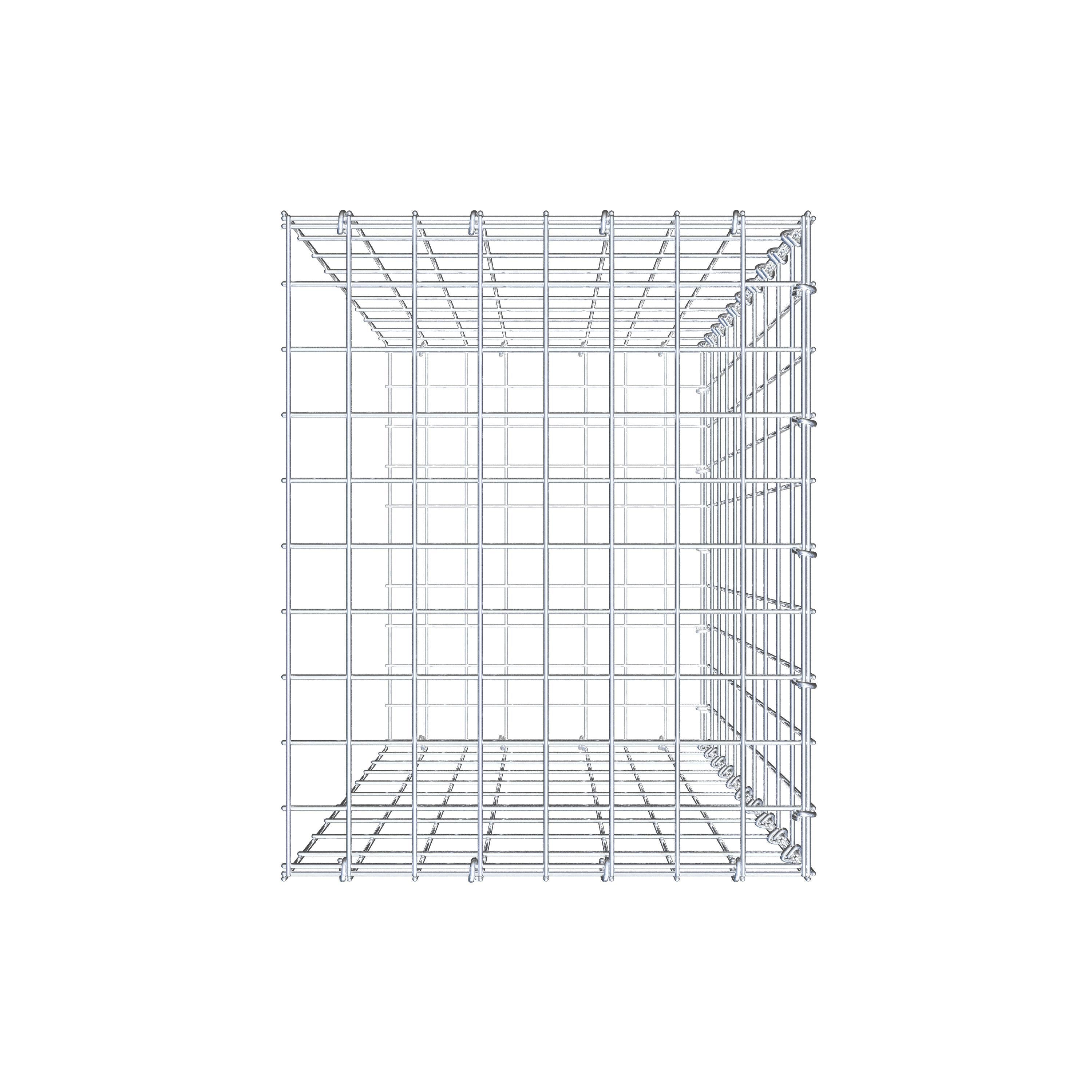 Monteret gabion type 2 100 cm x 40 cm x 50 cm, maskestørrelse 5 cm x 10 cm, C-ring