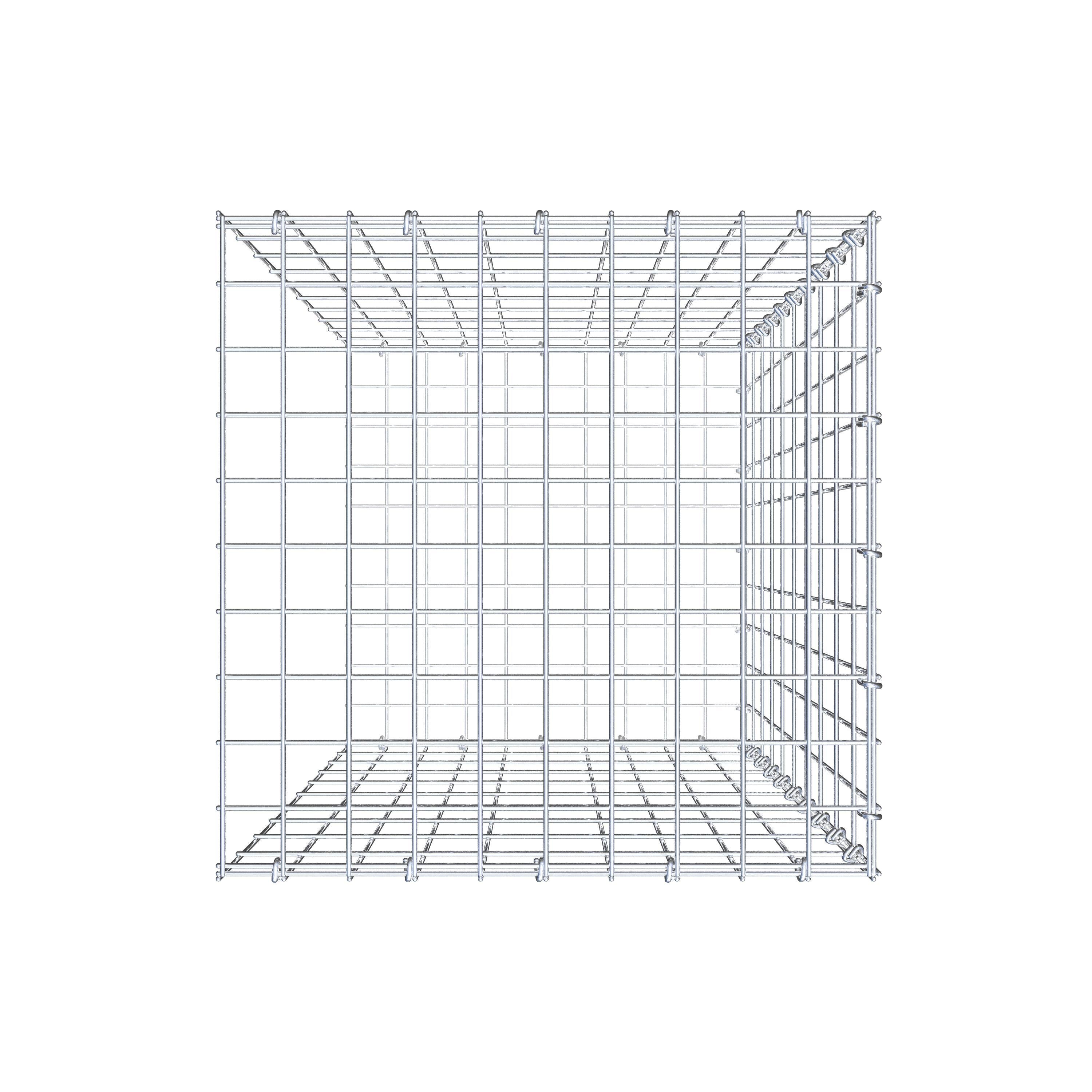 Monteret gabion type 2 100 cm x 50 cm x 50 cm, maskestørrelse 5 cm x 10 cm, C-ring