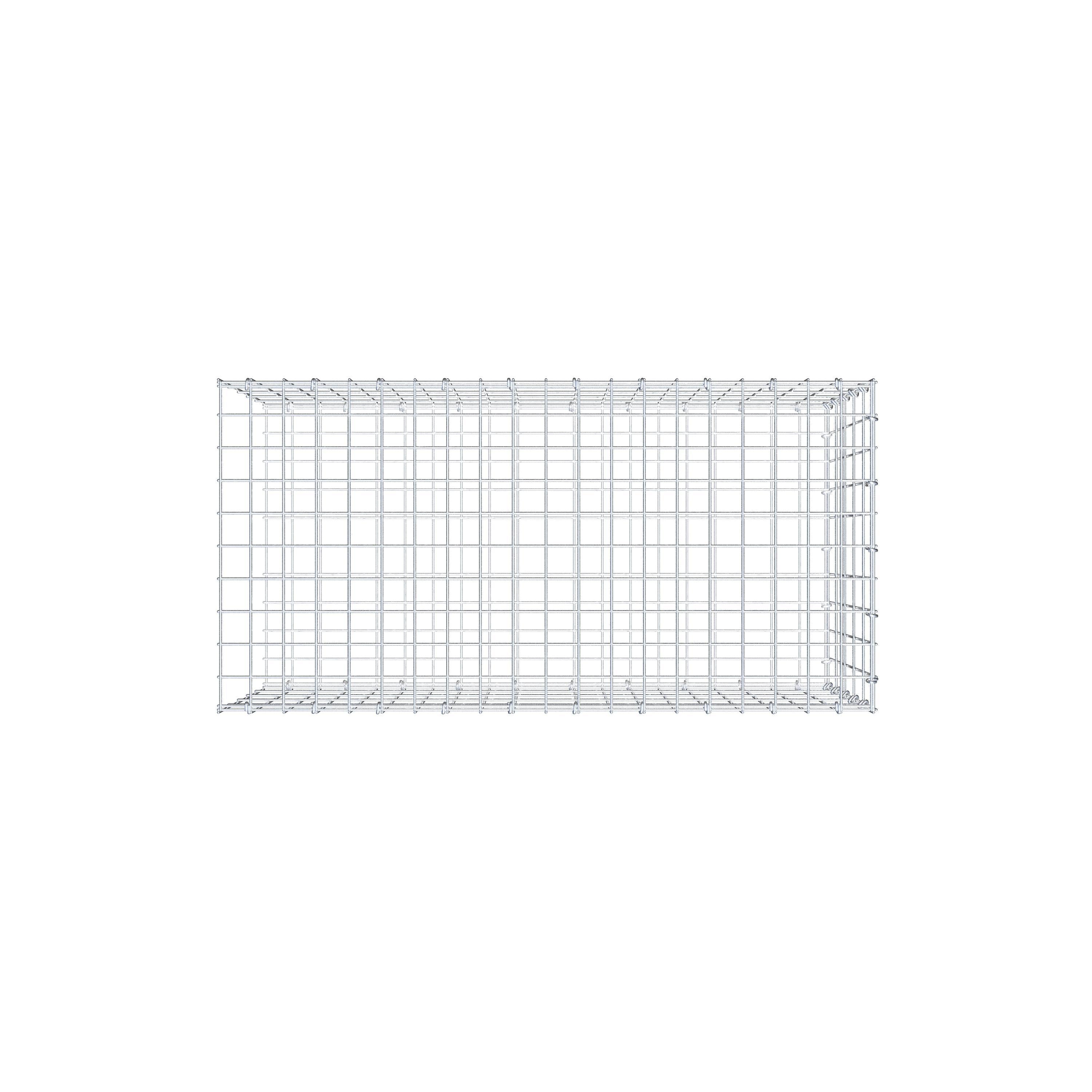 Monteret gabion type 2 100 cm x 50 cm x 50 cm, maskestørrelse 5 cm x 10 cm, C-ring