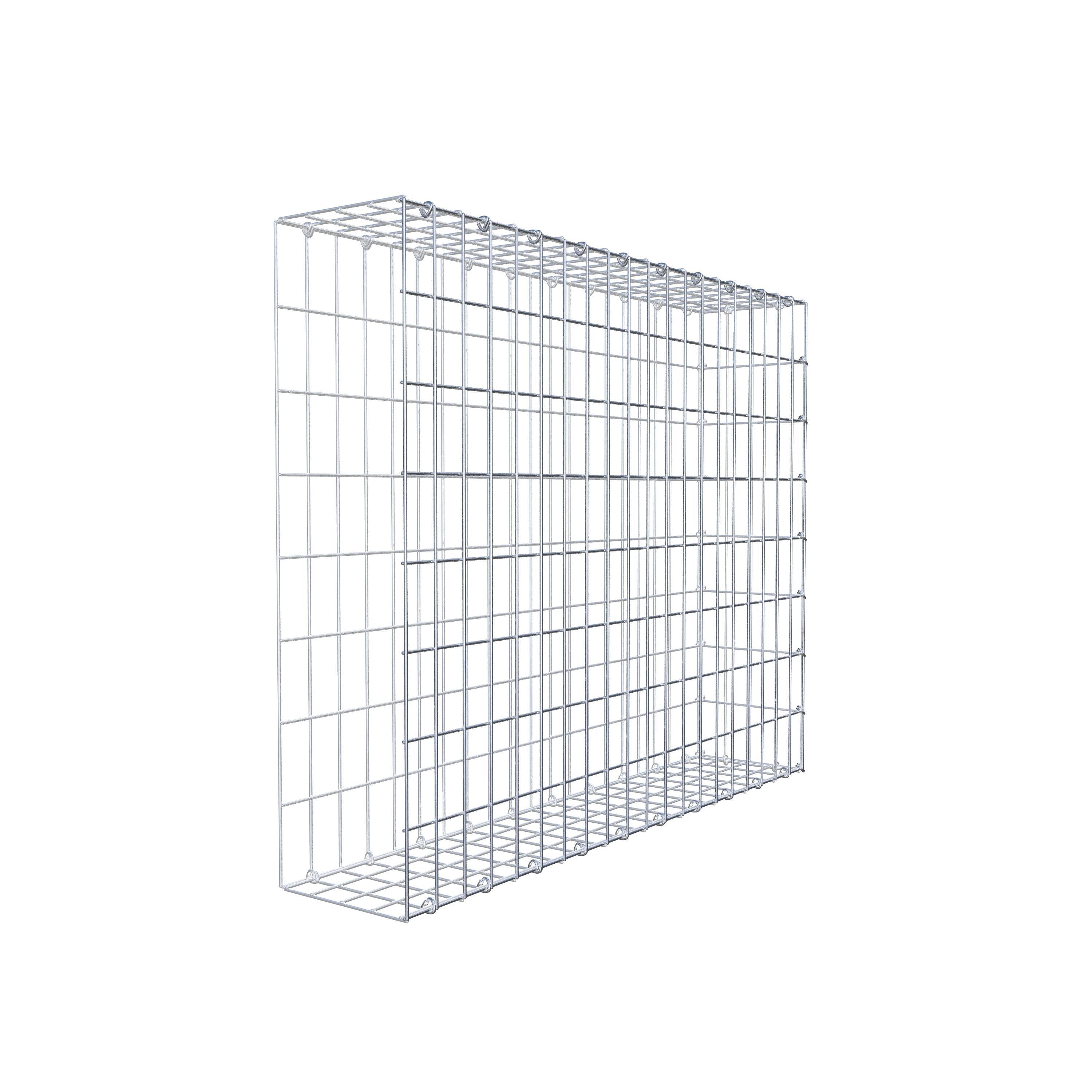 Monteret gabion type 2 100 cm x 80 cm x 20 cm, maskestørrelse 5 cm x 10 cm, C-ring