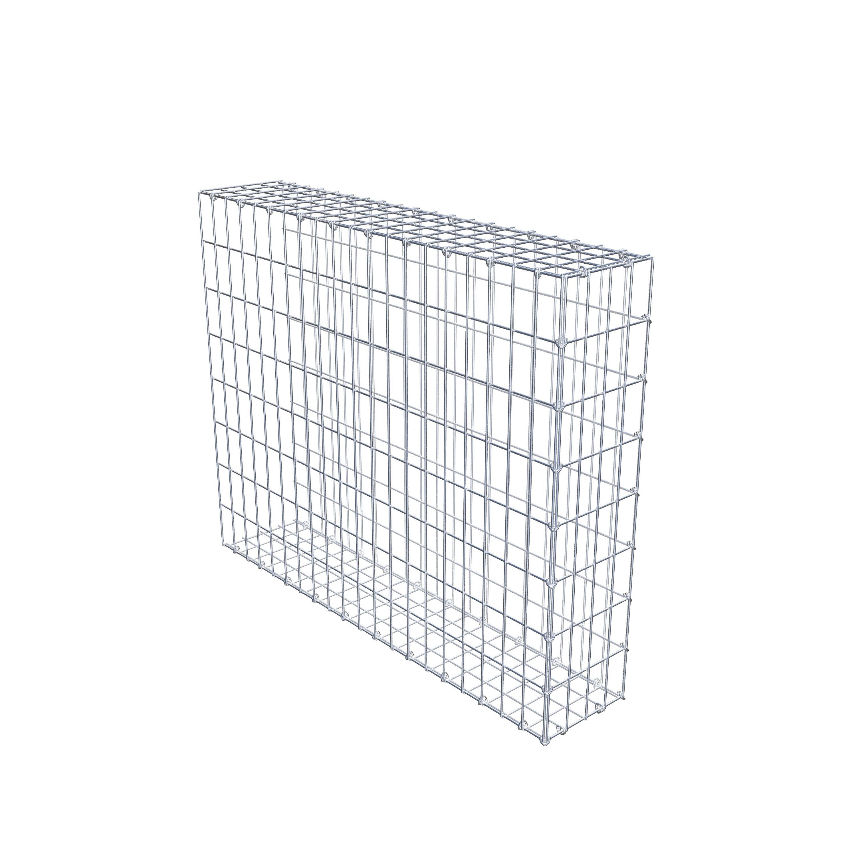 Monteret gabion type 2 100 cm x 80 cm x 20 cm, maskestørrelse 5 cm x 10 cm, C-ring