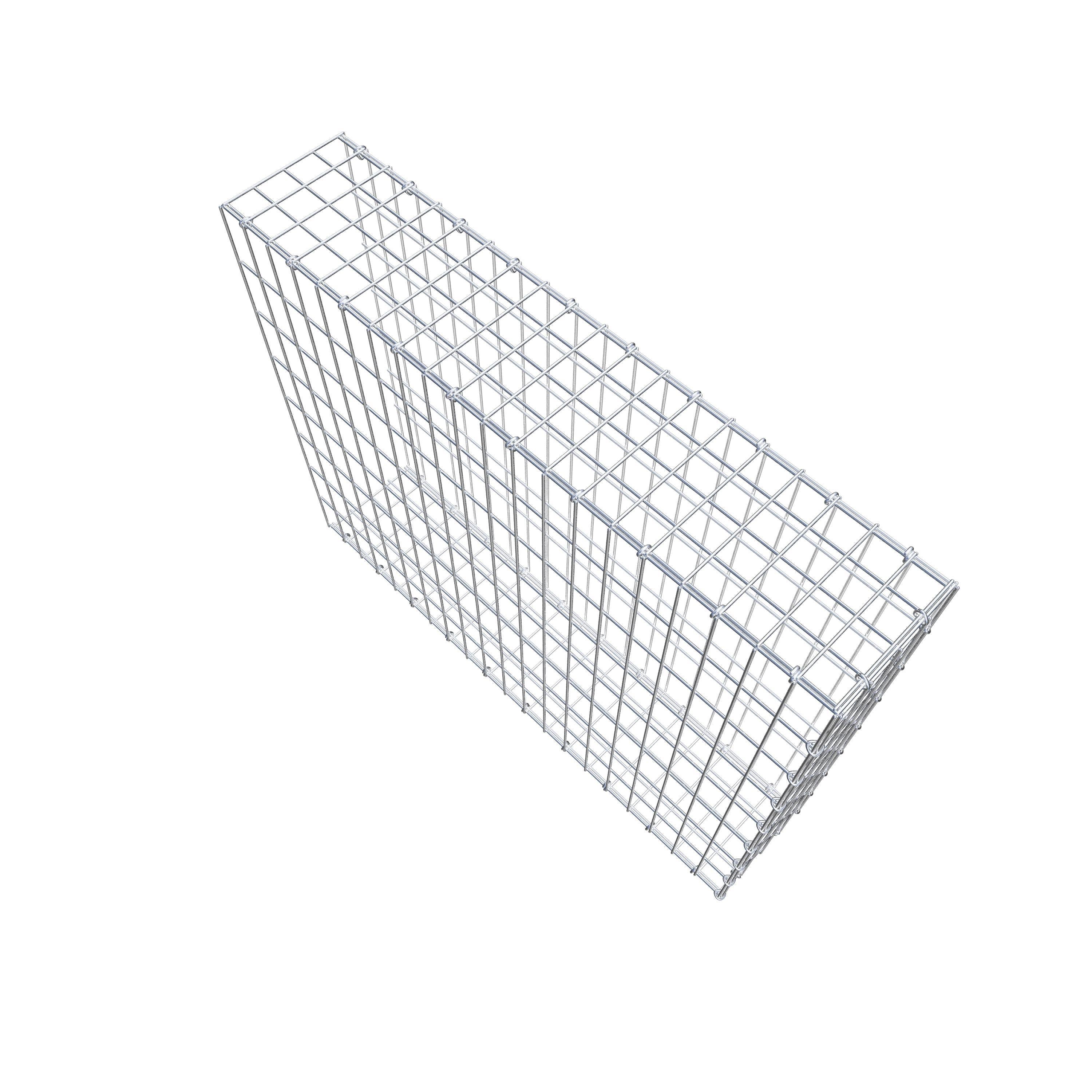 Monteret gabion type 2 100 cm x 80 cm x 20 cm, maskestørrelse 5 cm x 10 cm, C-ring