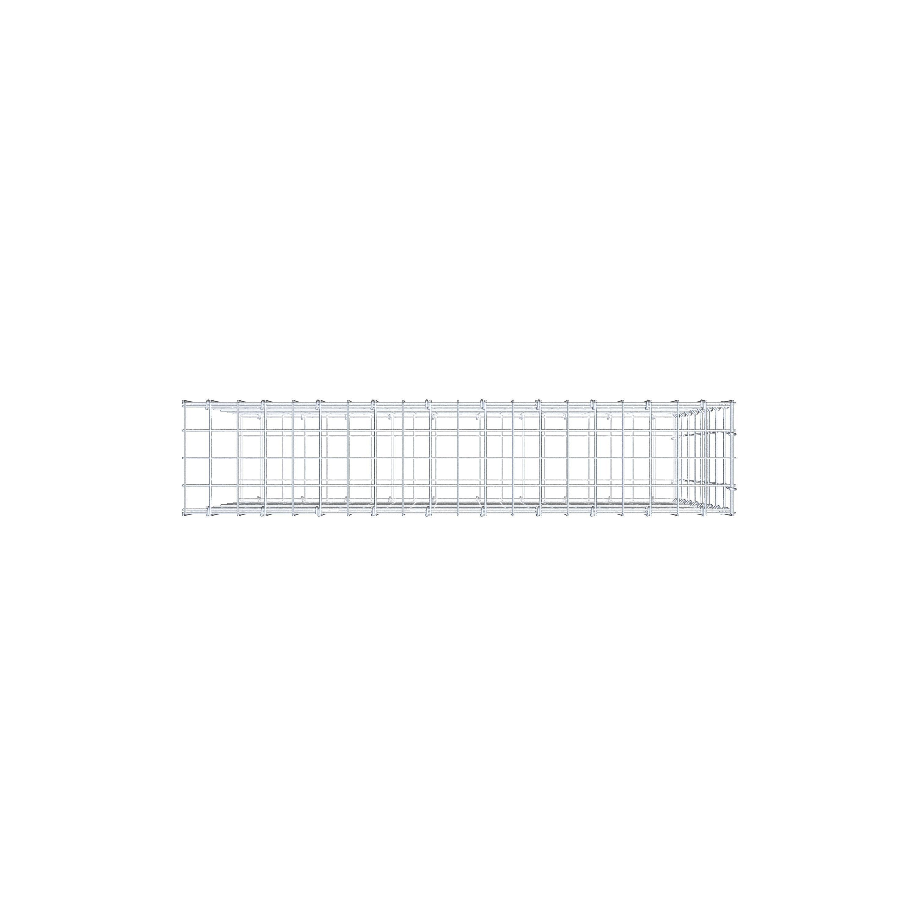 Monteret gabion type 2 100 cm x 80 cm x 20 cm, maskestørrelse 5 cm x 10 cm, C-ring