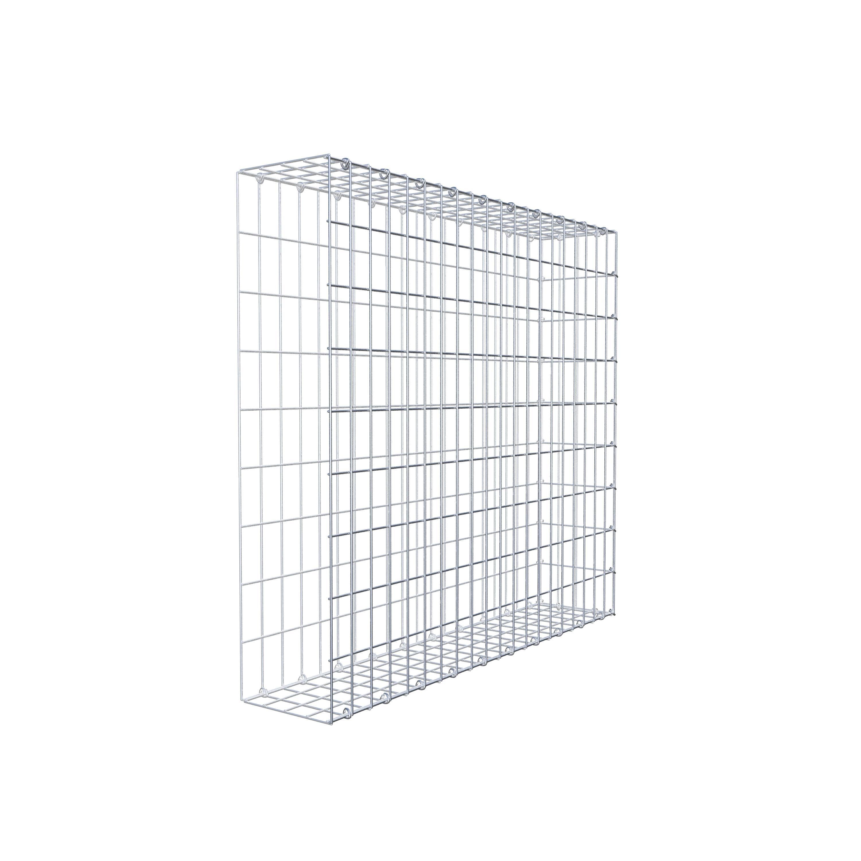 Monteret gabion type 2 100 cm x 90 cm x 20 cm, maskestørrelse 5 cm x 10 cm, C-ring