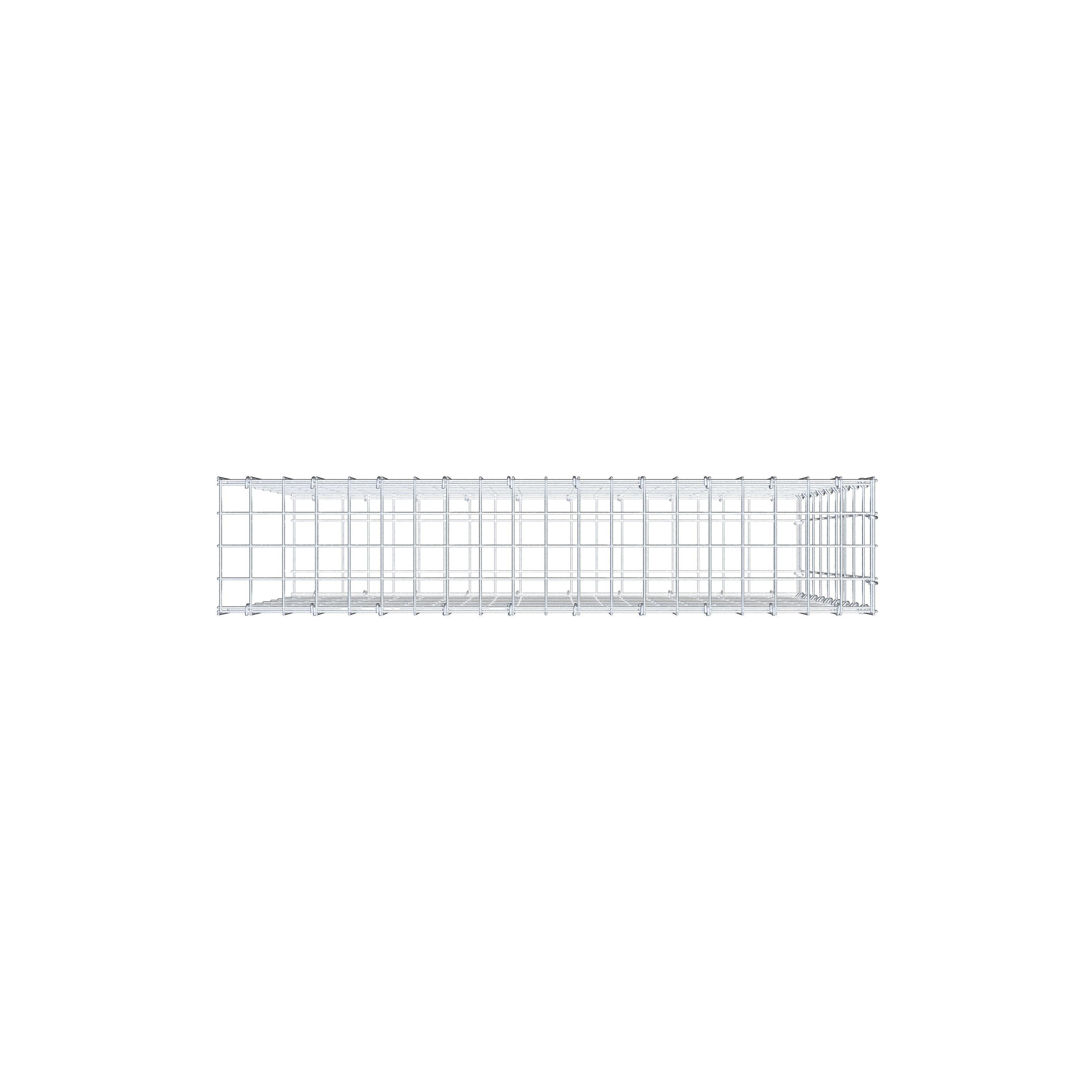 Monteret gabion type 2 100 cm x 90 cm x 20 cm, maskestørrelse 5 cm x 10 cm, C-ring