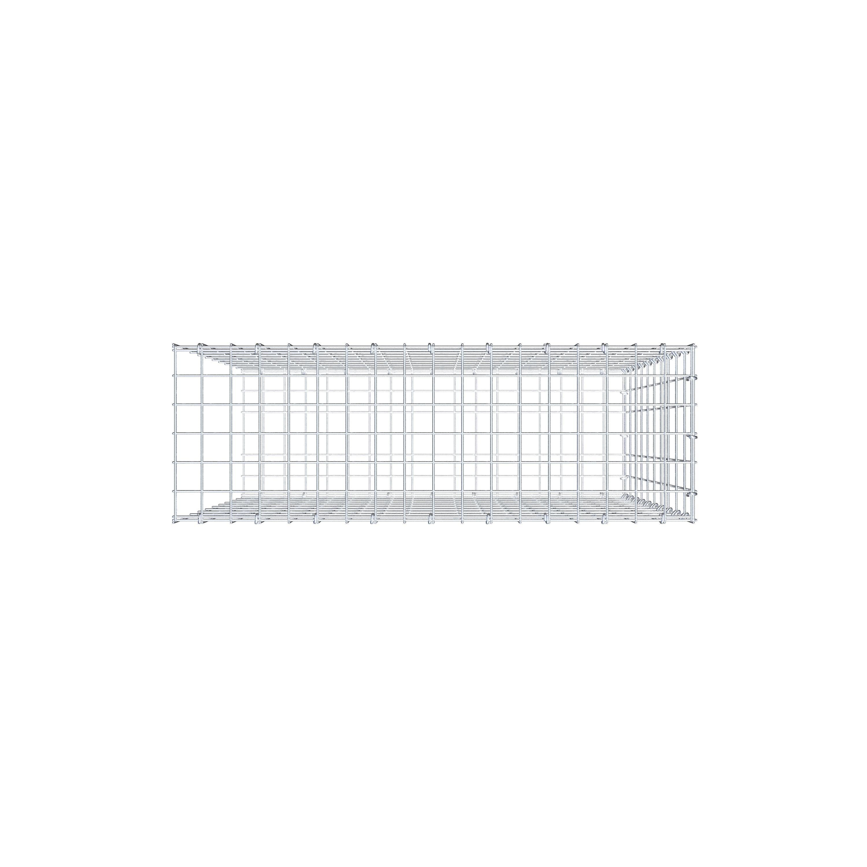 Monteret gabion type 2 100 cm x 90 cm x 30 cm, maskestørrelse 5 cm x 10 cm, C-ring